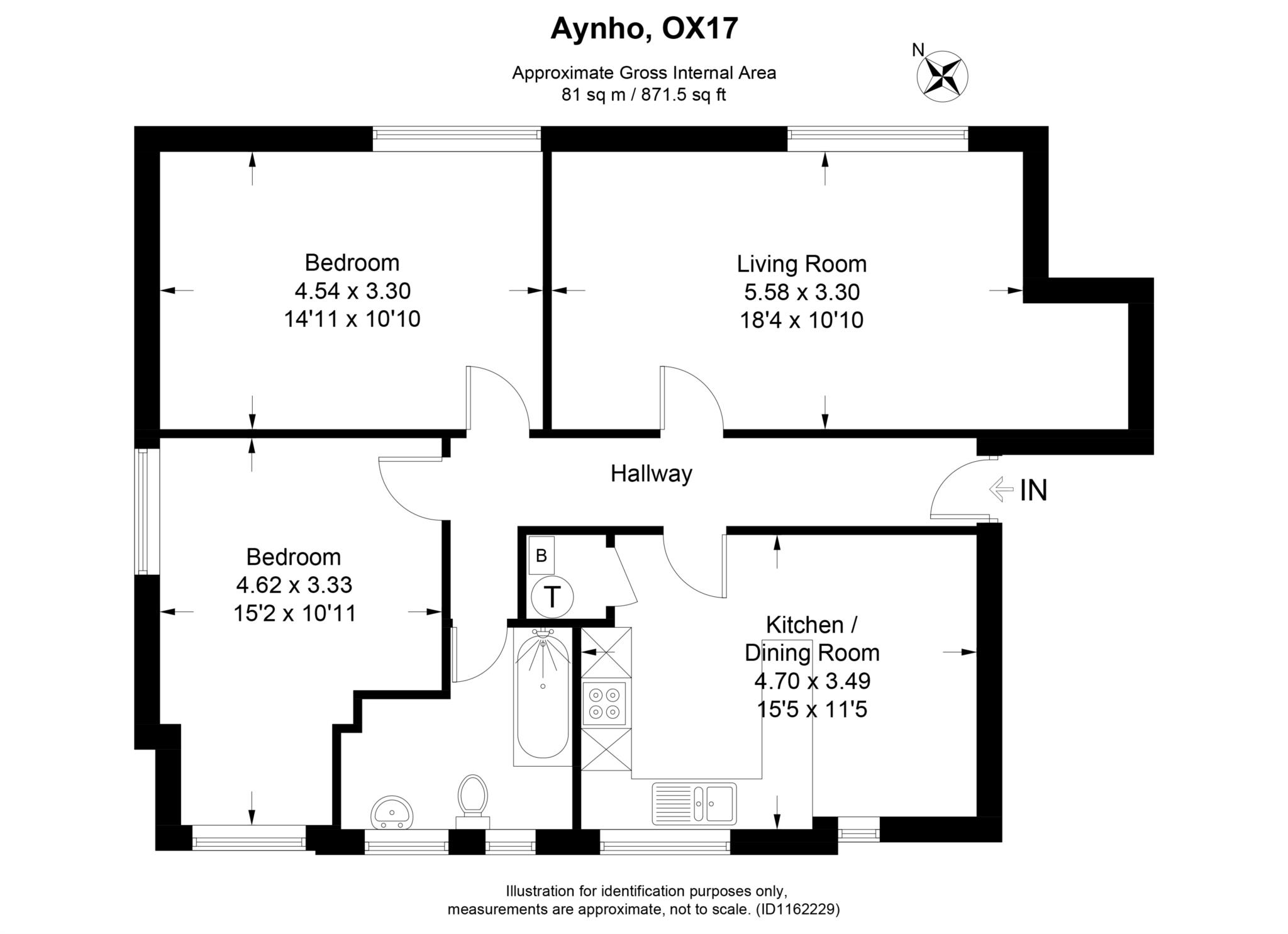 2 bed flat to rent in Aynho Court. Croughton Road, Banbury - Property Floorplan