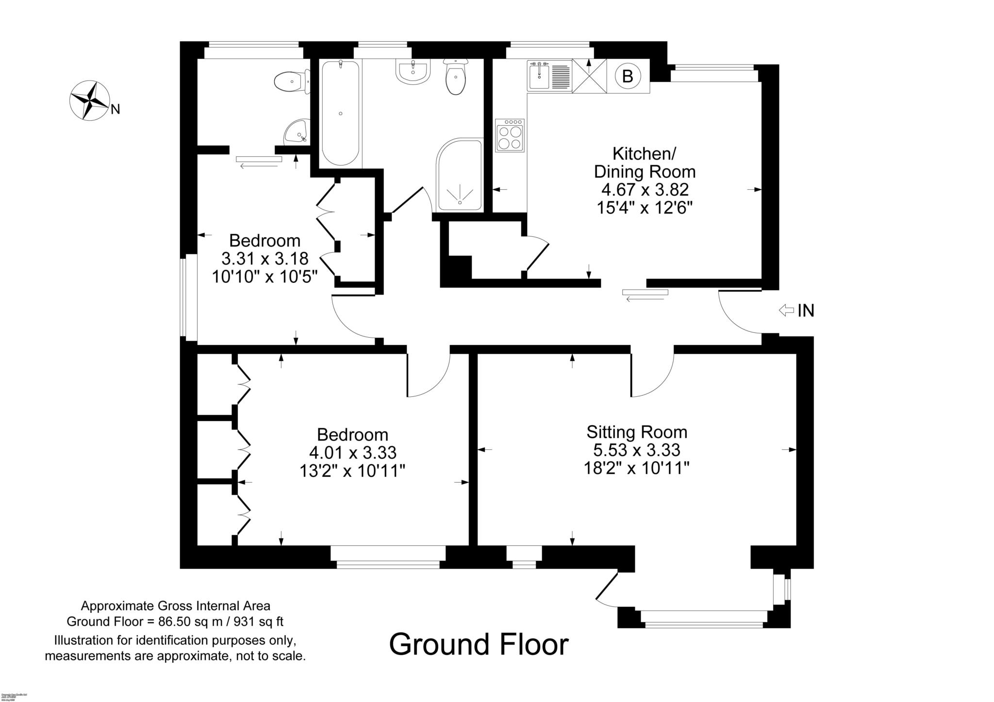 2 bed flat to rent in Aynho Court. Croughton Road, Banbury - Property Floorplan