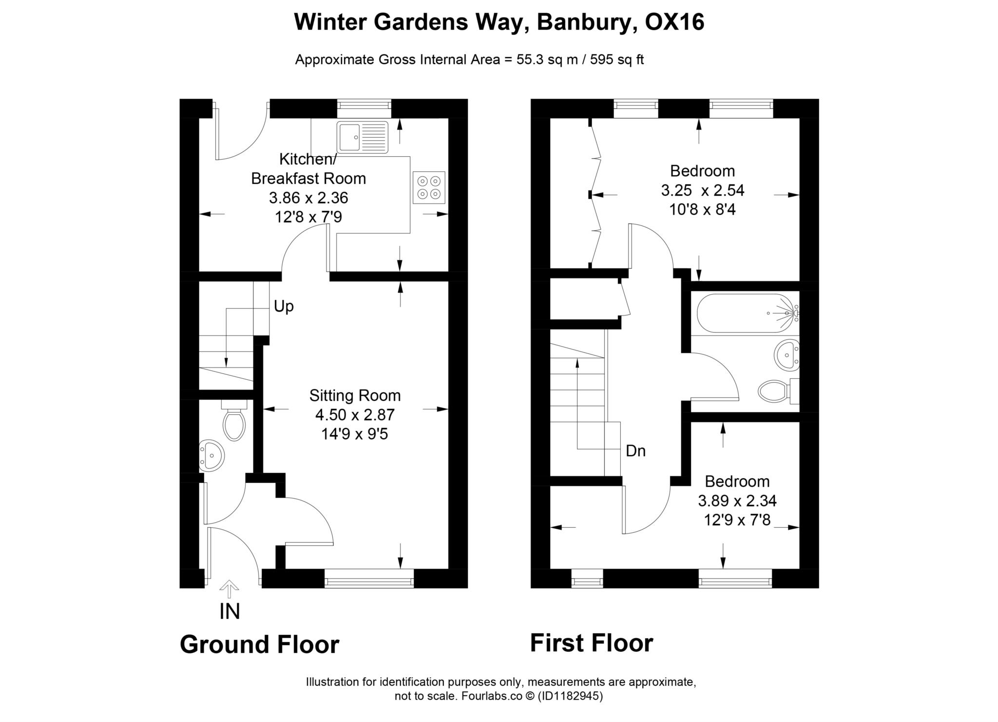 2 bed terraced house to rent in Winter Gardens Way, Banbury - Property Floorplan