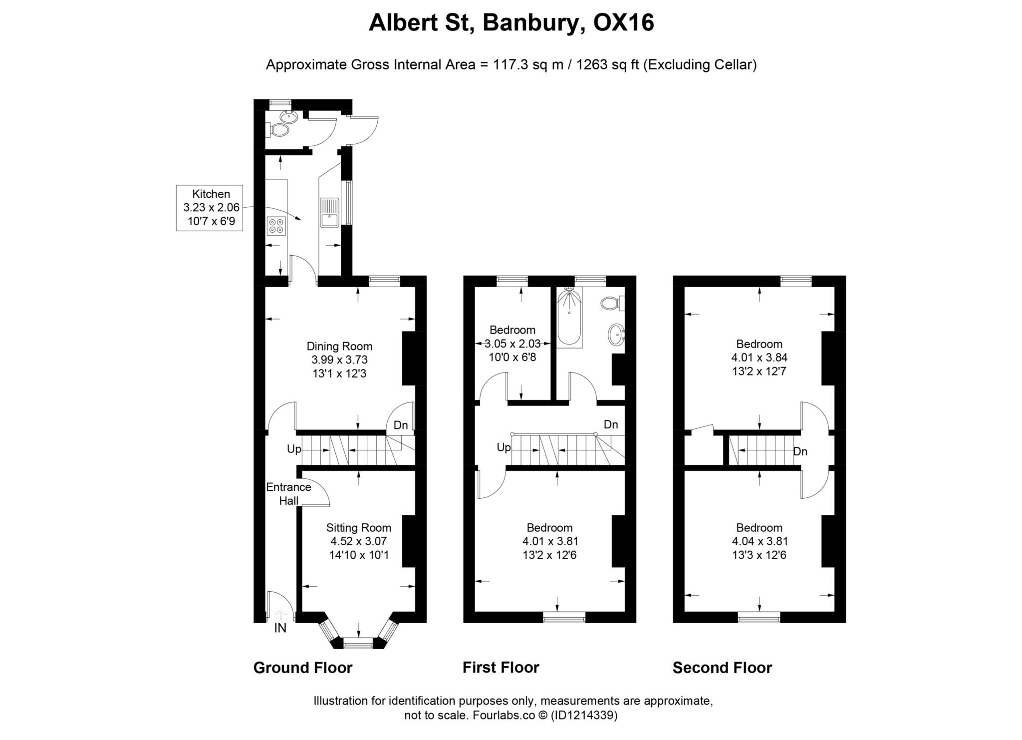 4 bed town house to rent in Albert Street, Banbury - Property Floorplan