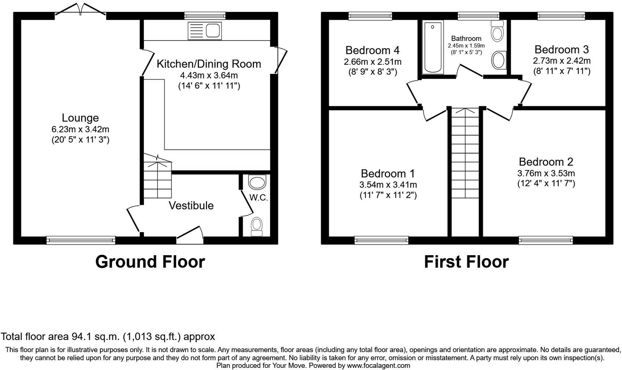 4 bed semi-detached house for sale in Keenan Drive, Bedworth, CV12 - Property floorplan