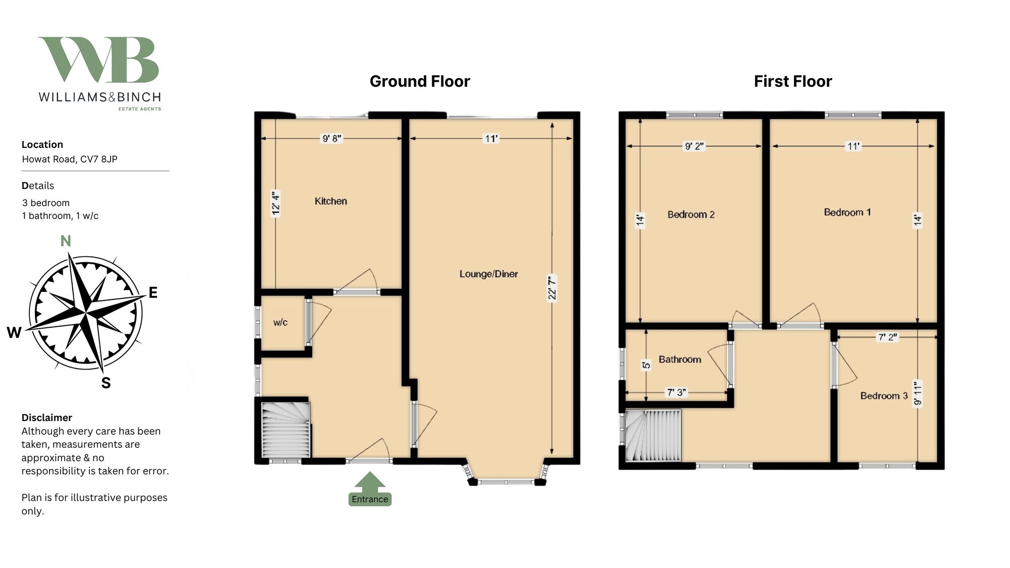 3 bed semi-detached house for sale in Howat Road, Keresley End, CV7 - Property floorplan