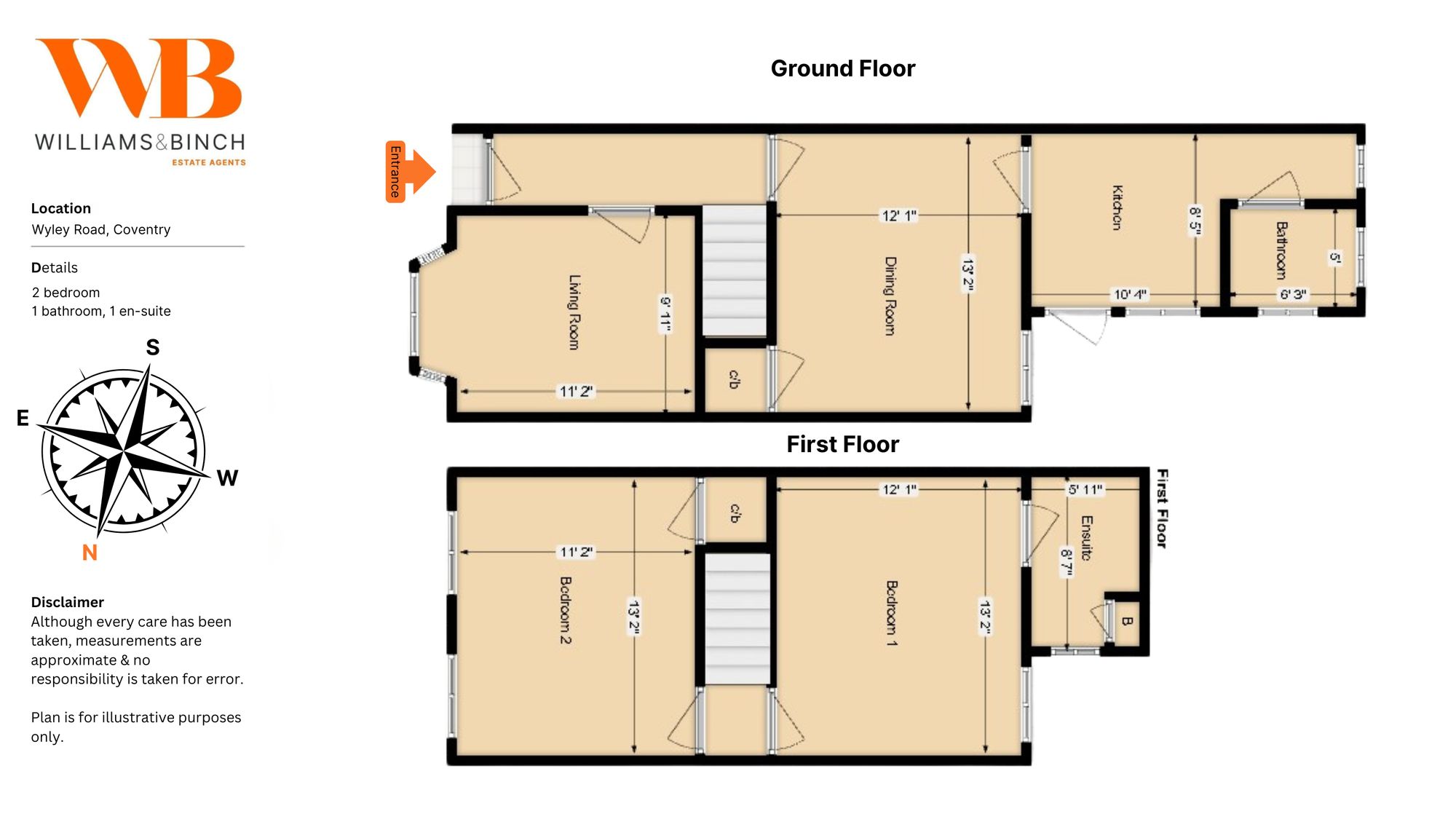 2 bed mid-terraced house for sale in Wyley Road, Radford, Coventry, CV6 1NX - Property floorplan