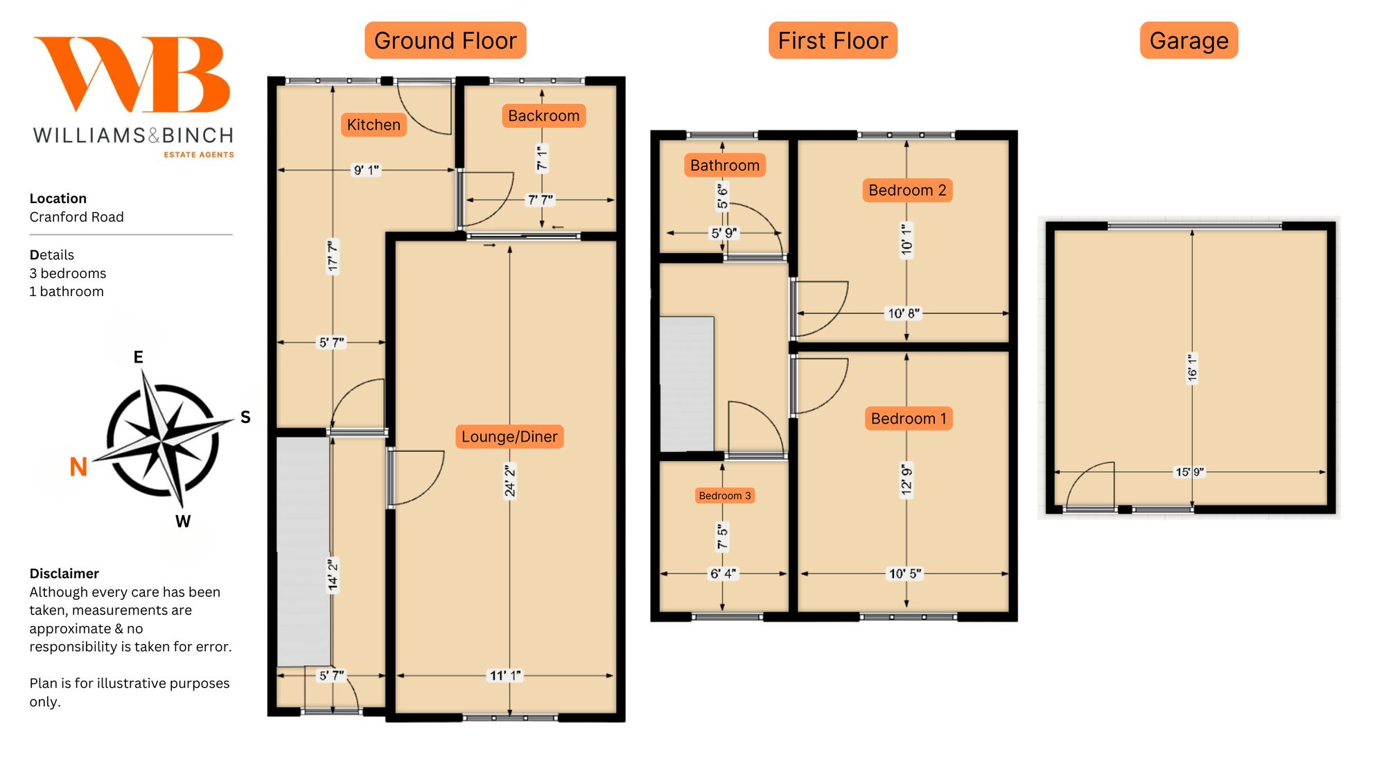 3 bed end of terrace house for sale in Cranford Road, Coundon, Coventry, CV5 8JG - Property floorplan