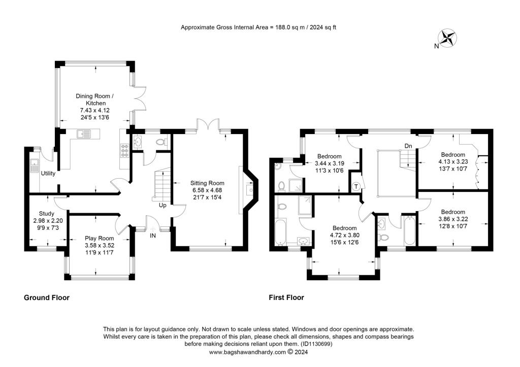 4 bed detached house to rent in Rickwood House Horsham Road,  Dorking, RH5 - Property Floorplan