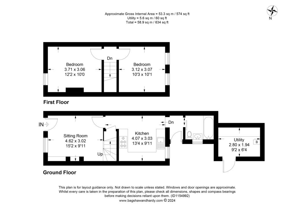 2 bed terraced house for sale in Redlands Cottages,  Dorking, RH5 - Property Floorplan