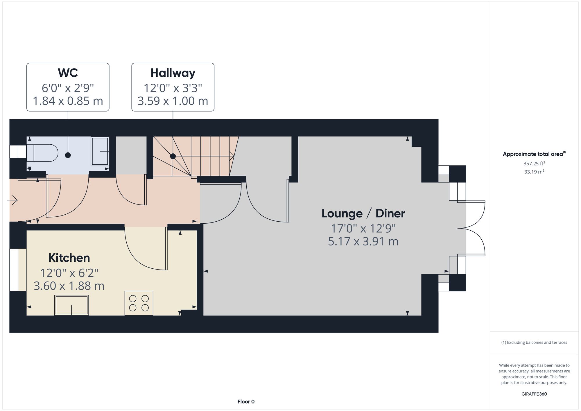 3 bed terraced house to rent in Lavender Road, Exeter - Property floorplan
