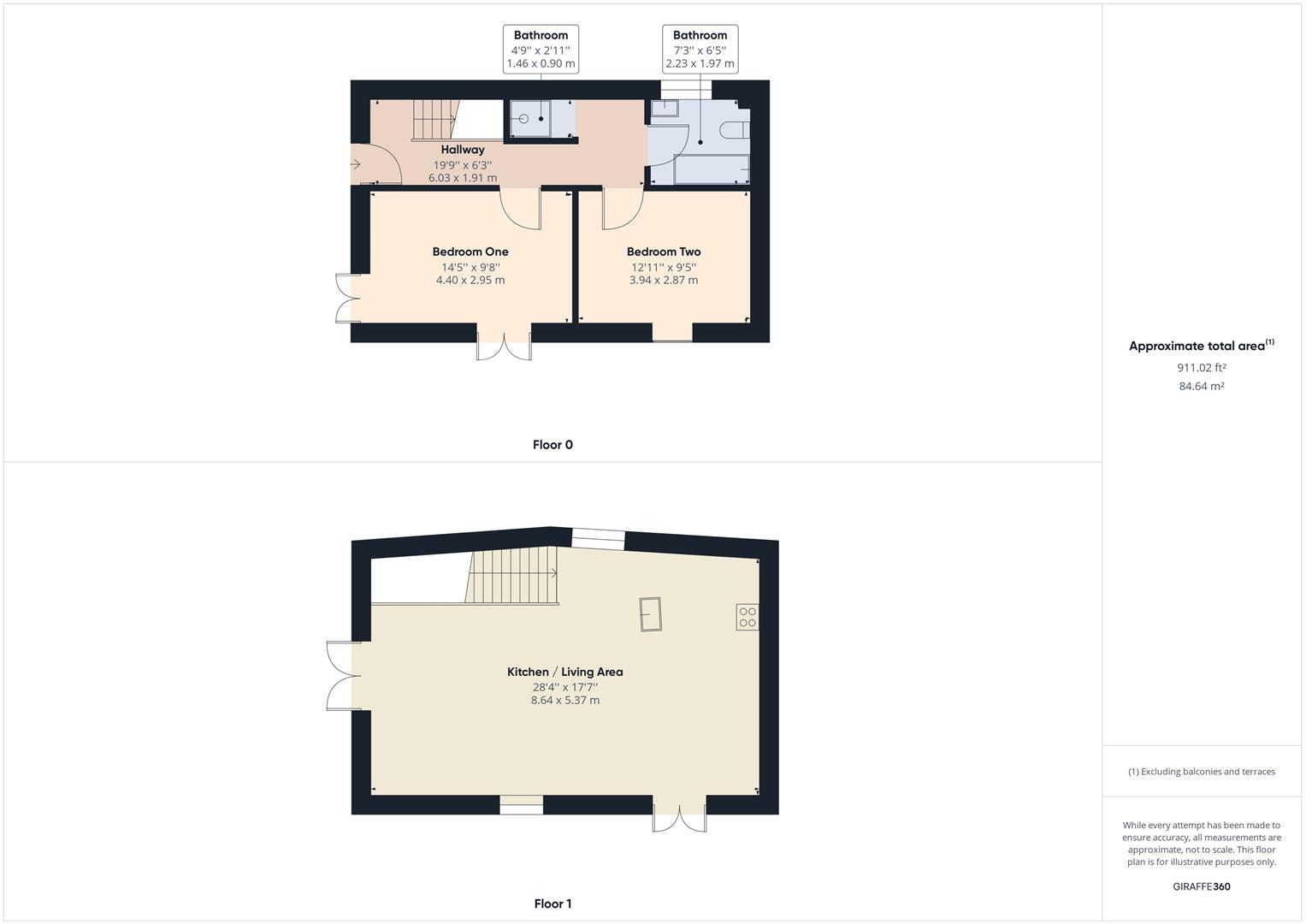 2 bed semi-detached house to rent in St Stephen, St Austell - Property floorplan