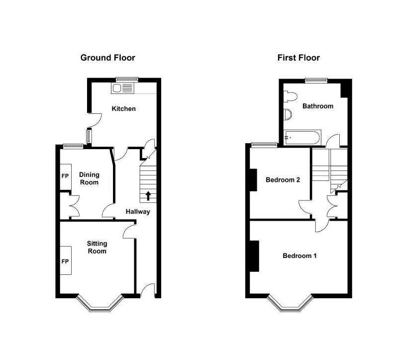 2 bed terraced house to rent in Holland Road, Devon - Property floorplan