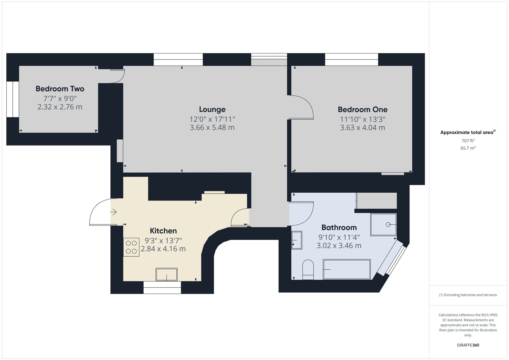 2 bed flat to rent in St. Thomas Road, Launceston - Property floorplan