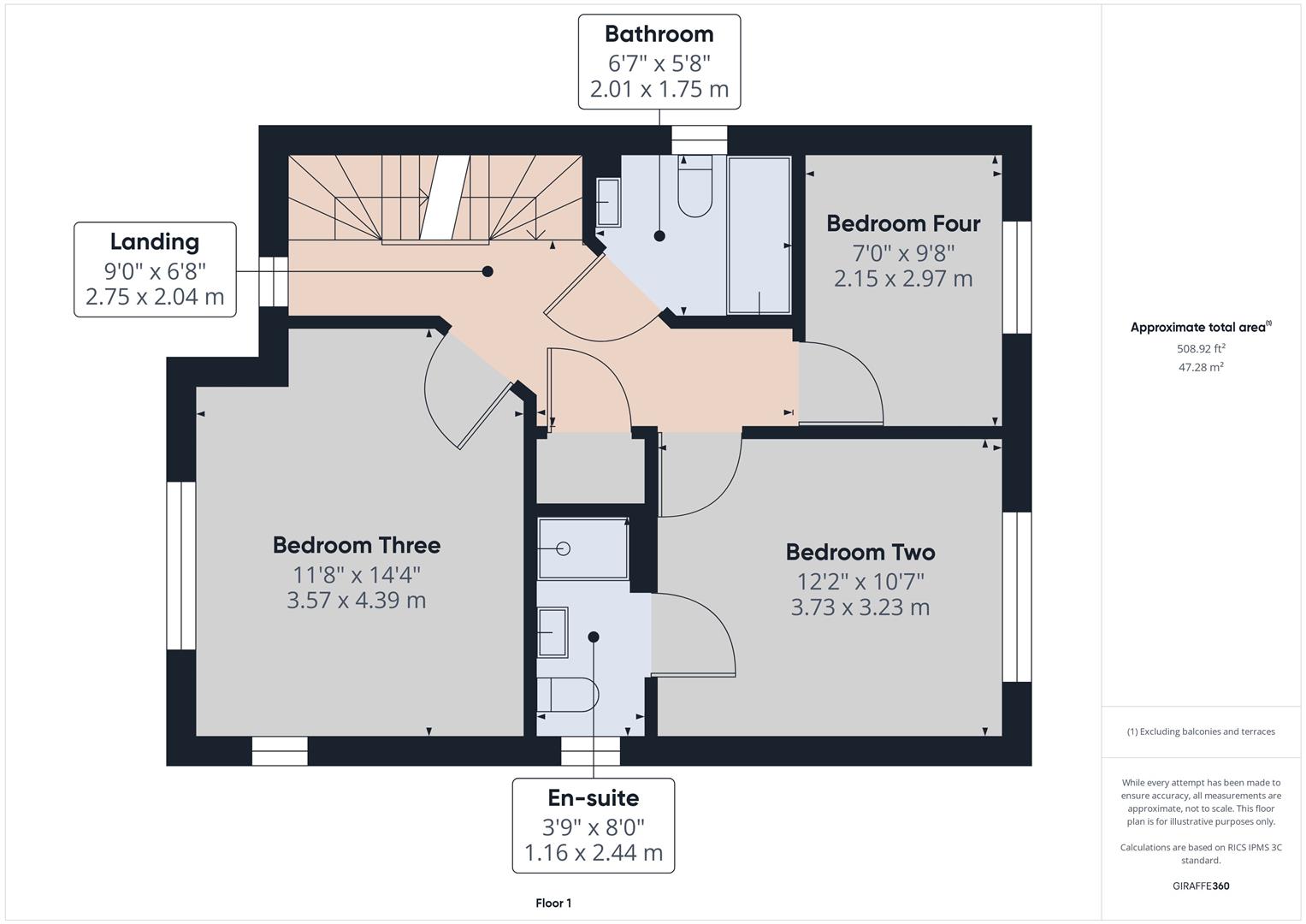 4 bed detached house to rent in Cider Press Road, Launceston - Property floorplan