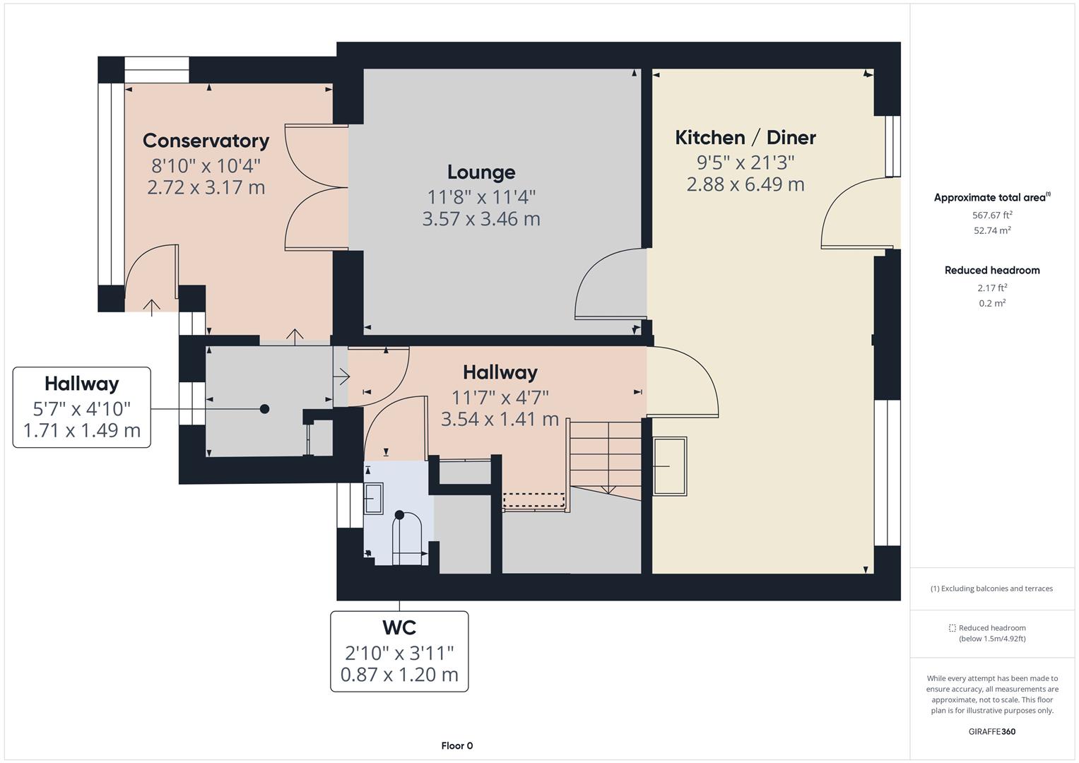 3 bed terraced house to rent in Queen Elizabeth Road, Launceston - Property floorplan