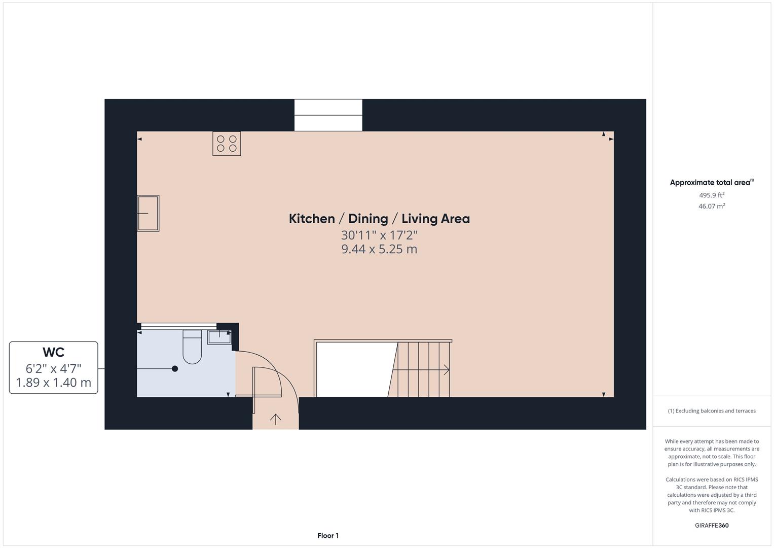 2 bed detached house to rent, Beaworthy - Property floorplan