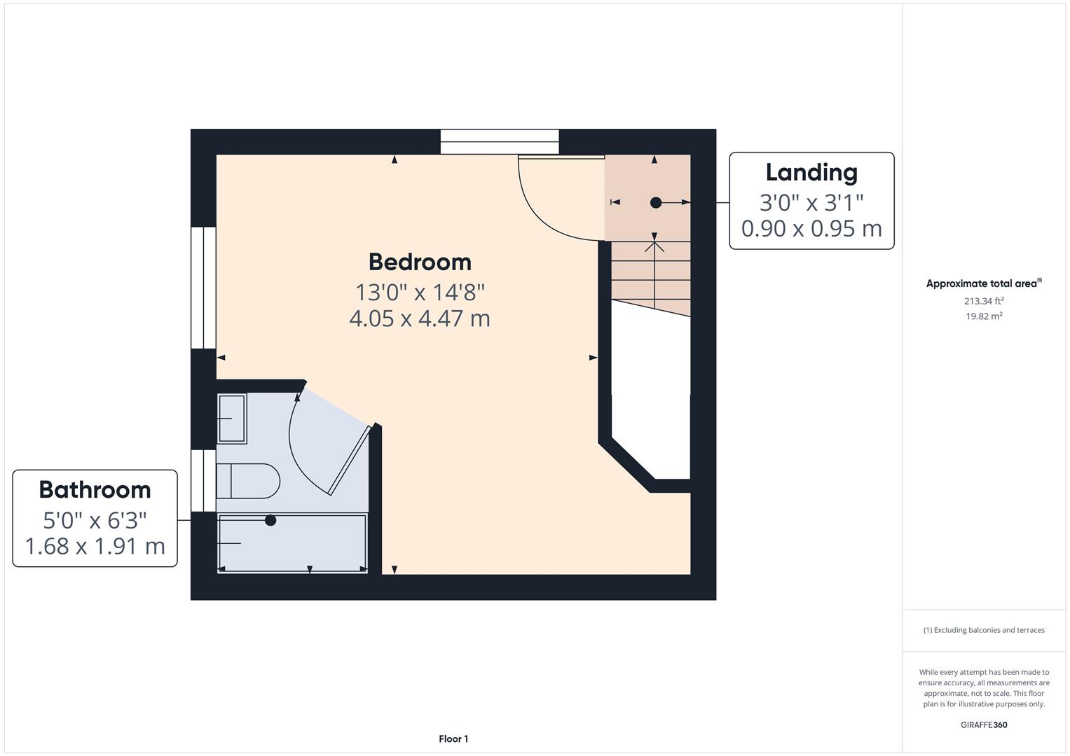 1 bed terraced house to rent in Park Road, Lifton - Property floorplan