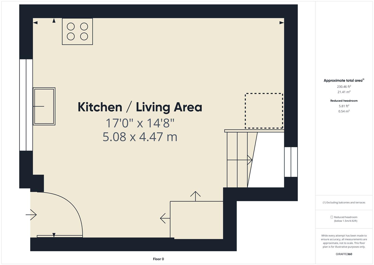 1 bed terraced house to rent in Park Road, Lifton - Property floorplan