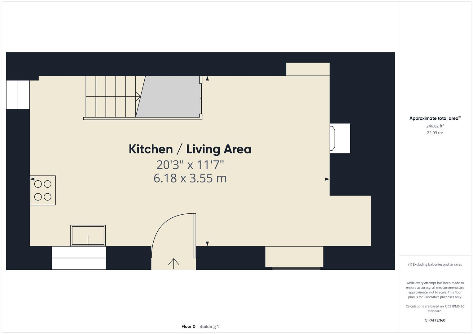 1 bed detached house to rent in Newquay Road, St Columb - Property floorplan