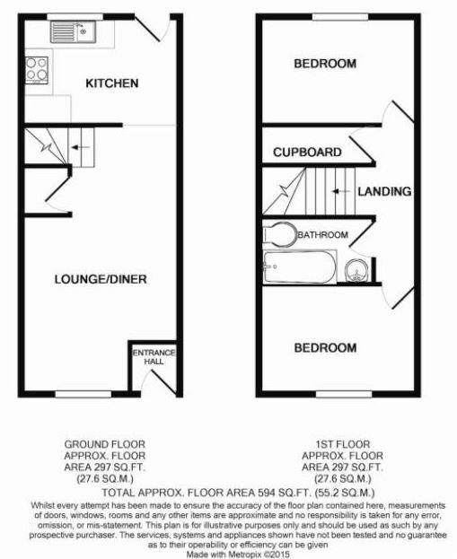 2 bed terraced house to rent in Farm Hill, Exeter - Property floorplan