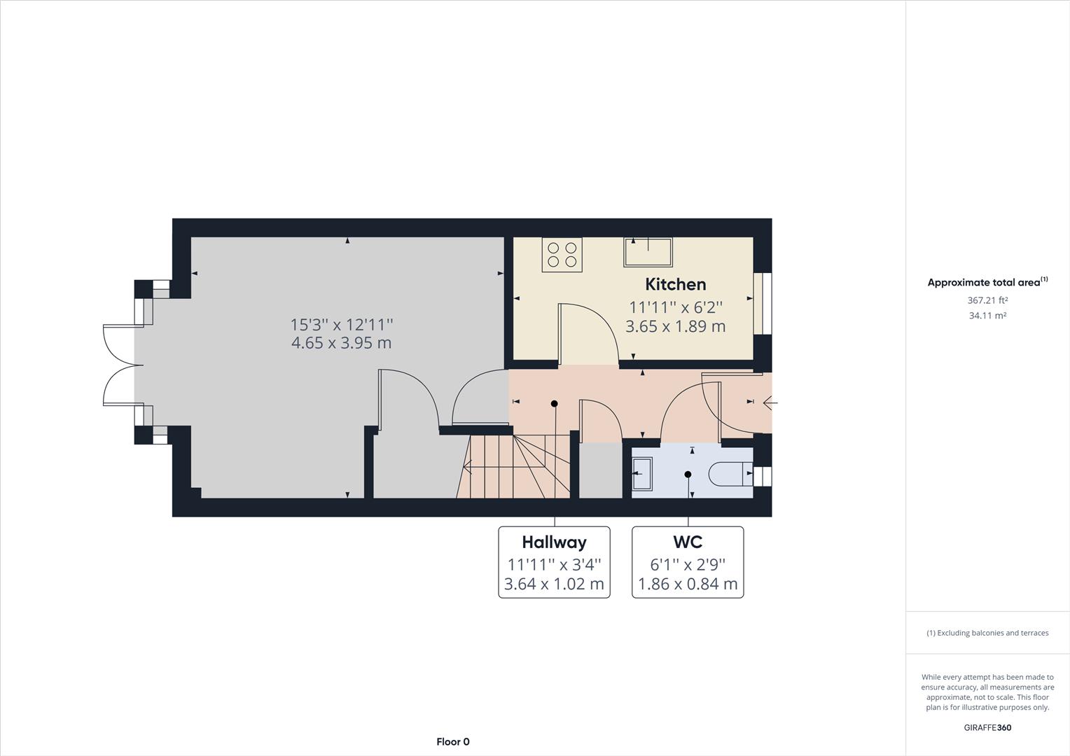3 bed terraced house to rent in Lavender Road, Devon - Property floorplan