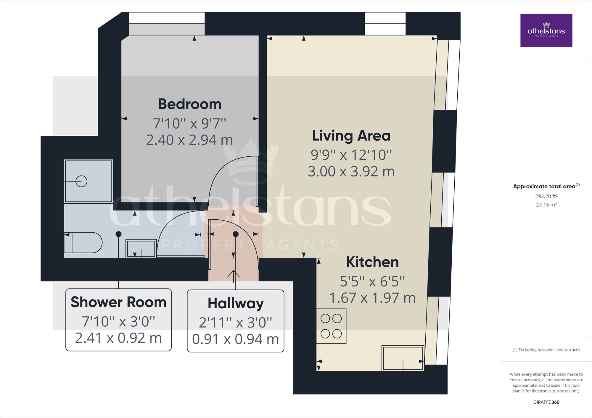 1 bed flat to rent in Race Hill, Launceston - Property floorplan