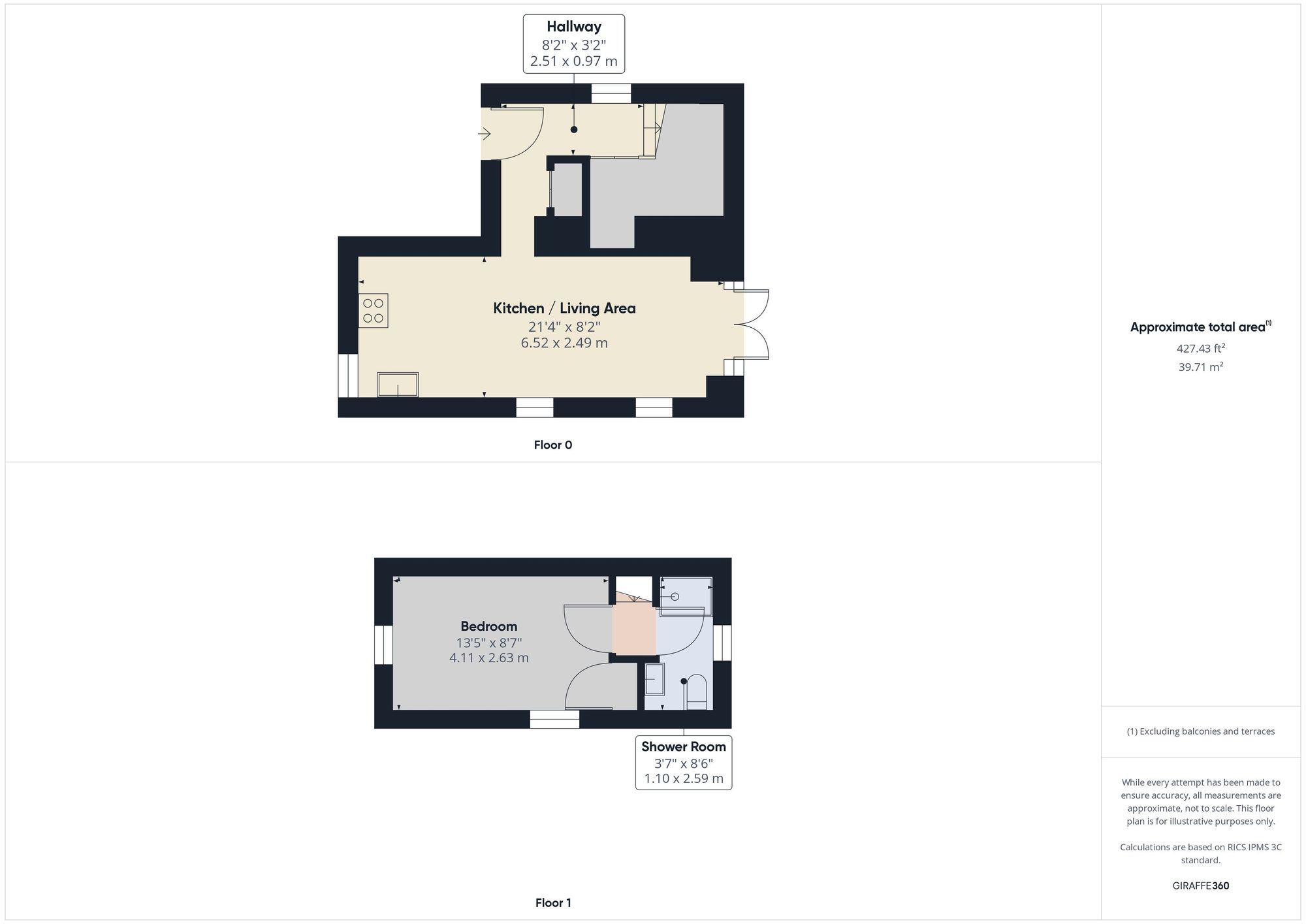1 bed detached house to rent in Five Lanes, Launceston - Property floorplan