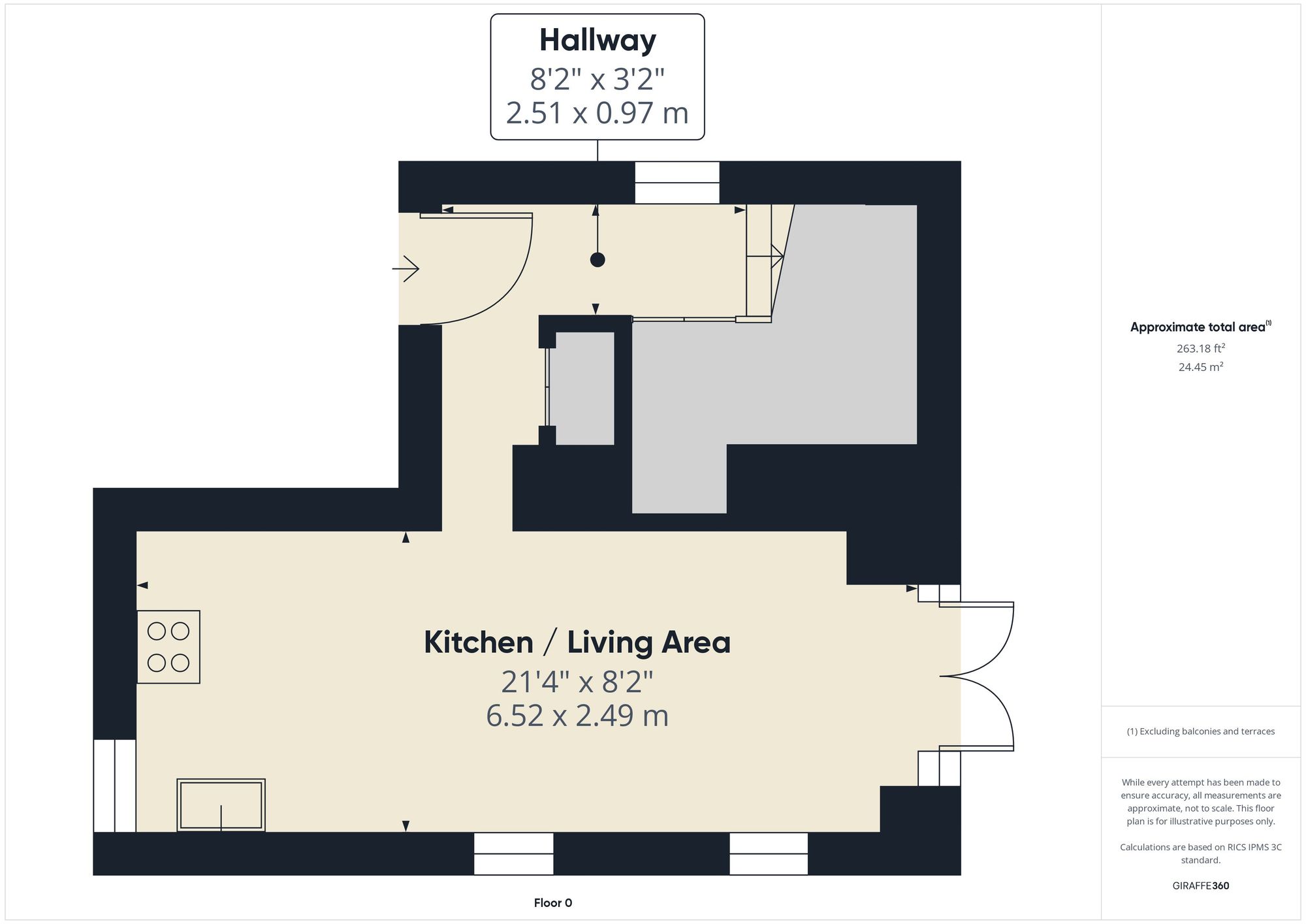 1 bed detached house to rent in Five Lanes, Launceston - Property floorplan