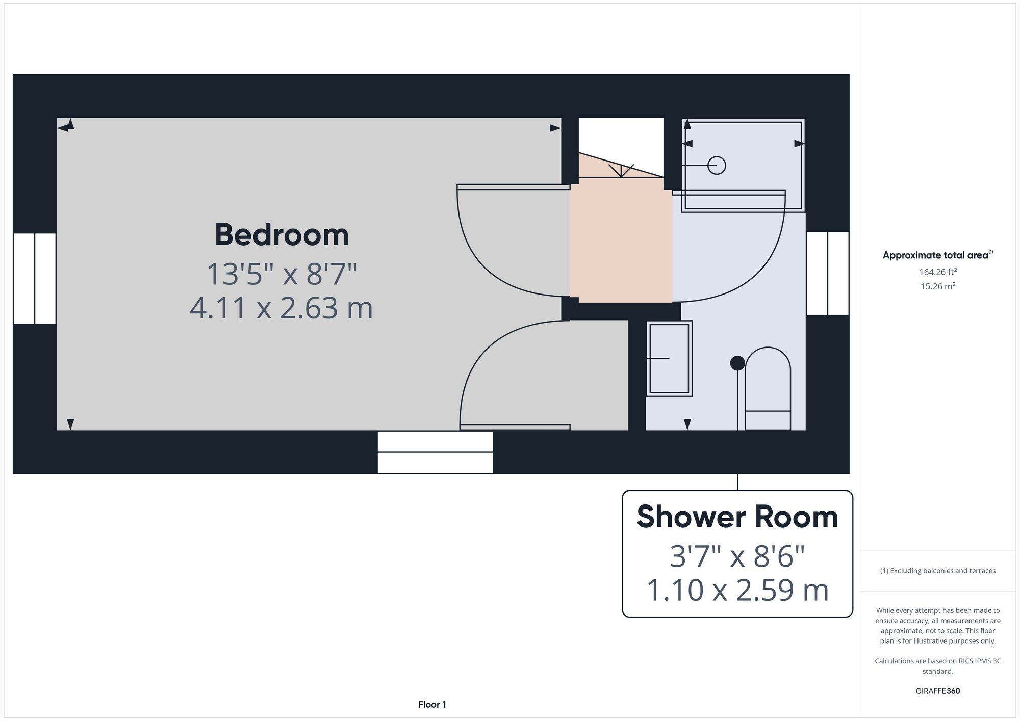 1 bed detached house to rent in Five Lanes, Launceston - Property floorplan