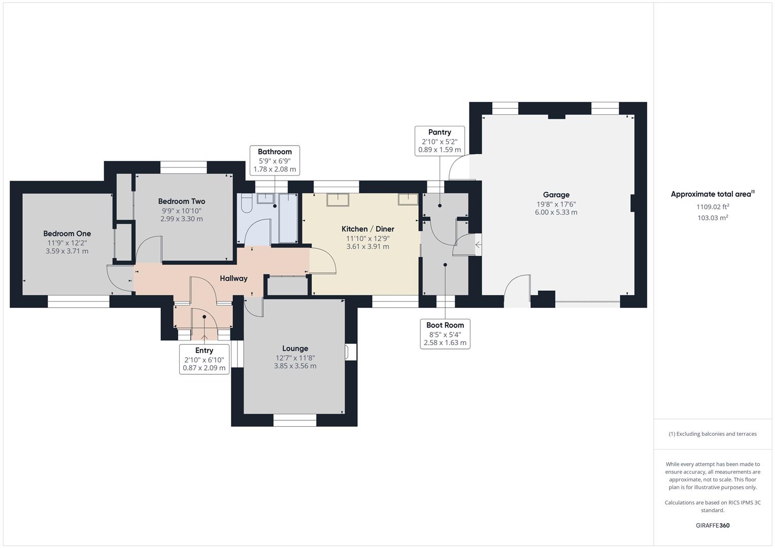 2 bed detached bungalow to rent in Lewannick, Cornwall - Property floorplan