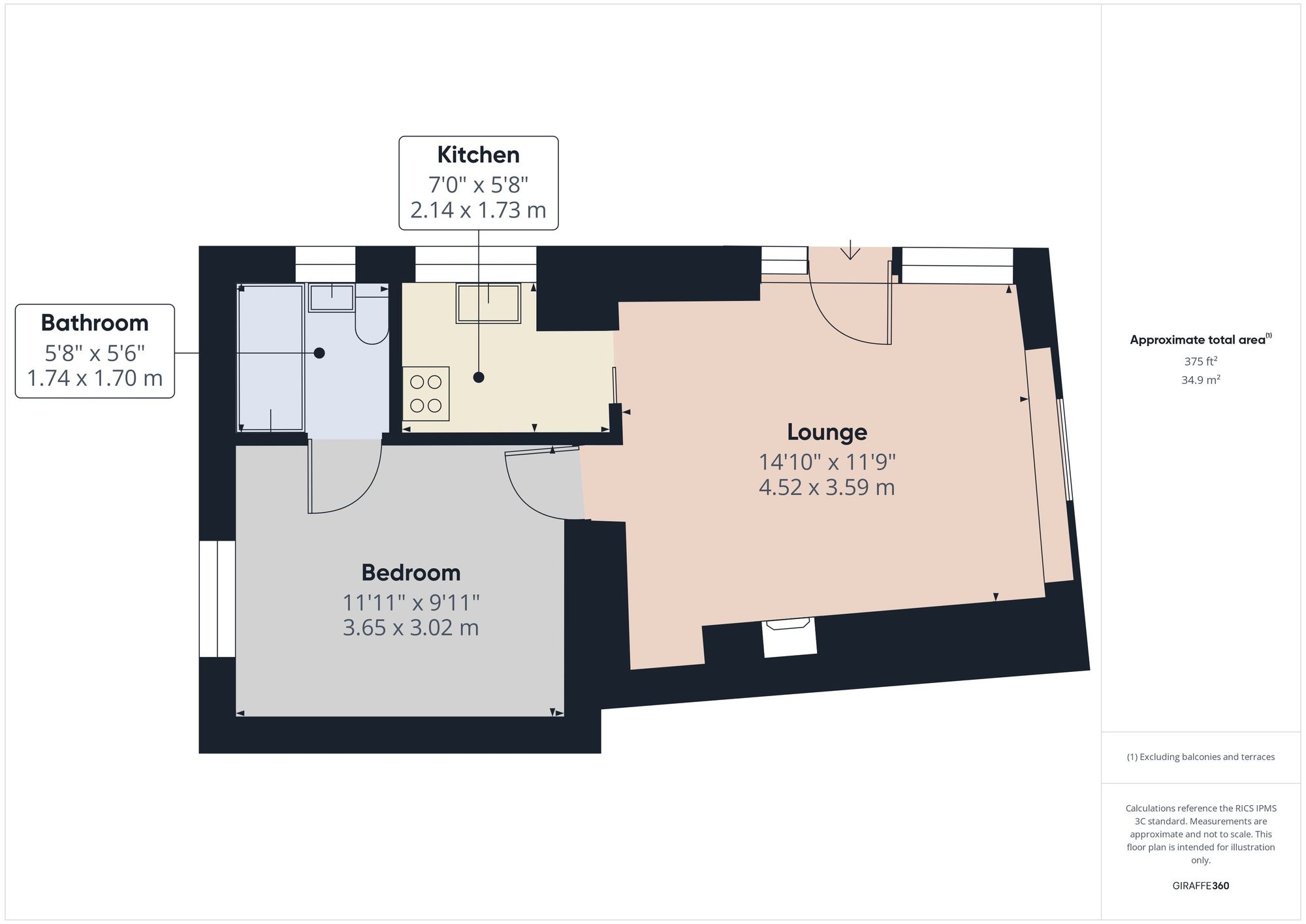 1 bed detached house to rent in St Clether, Launceston - Property floorplan