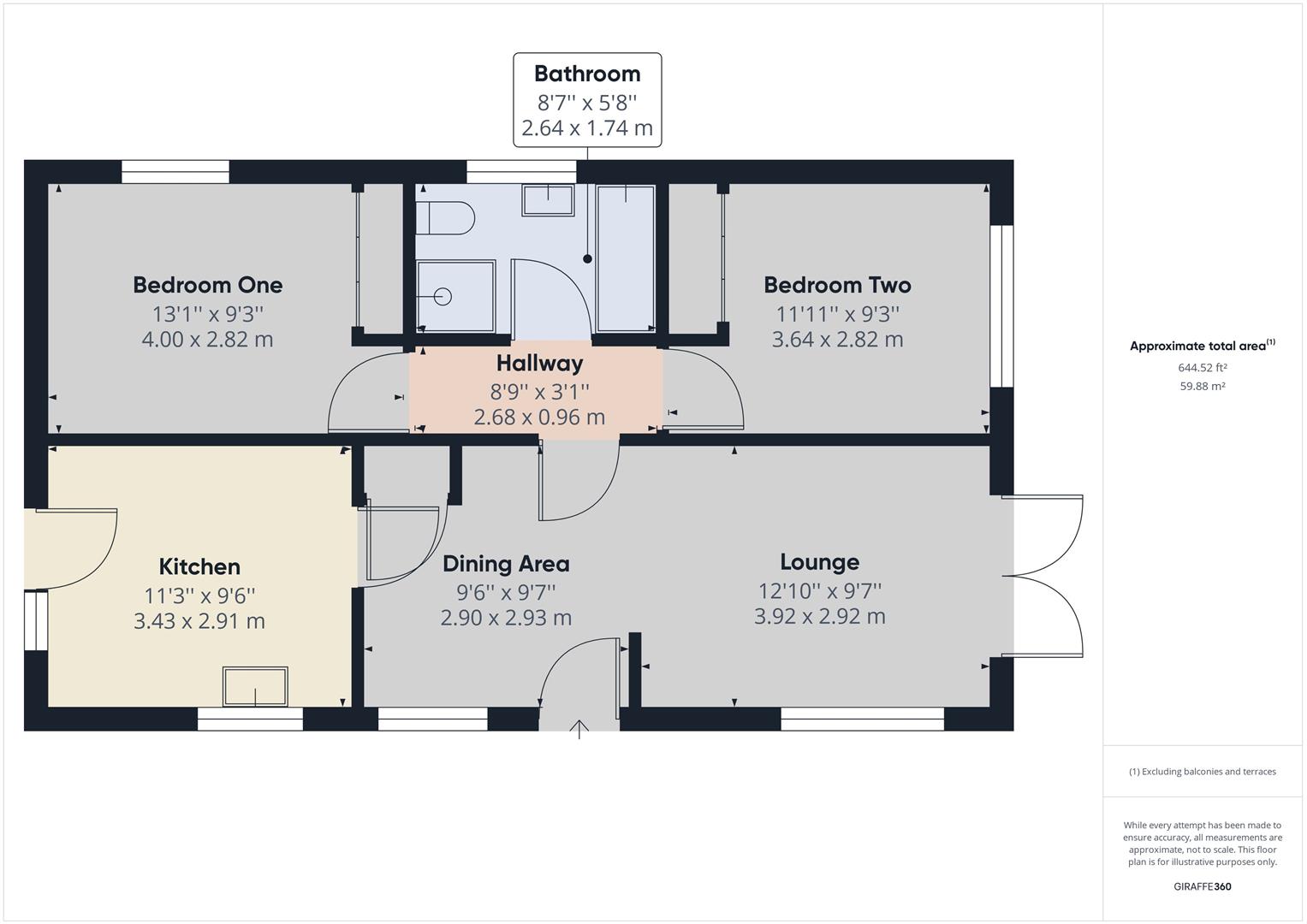 2 bed detached bungalow to rent, Launceston - Property floorplan