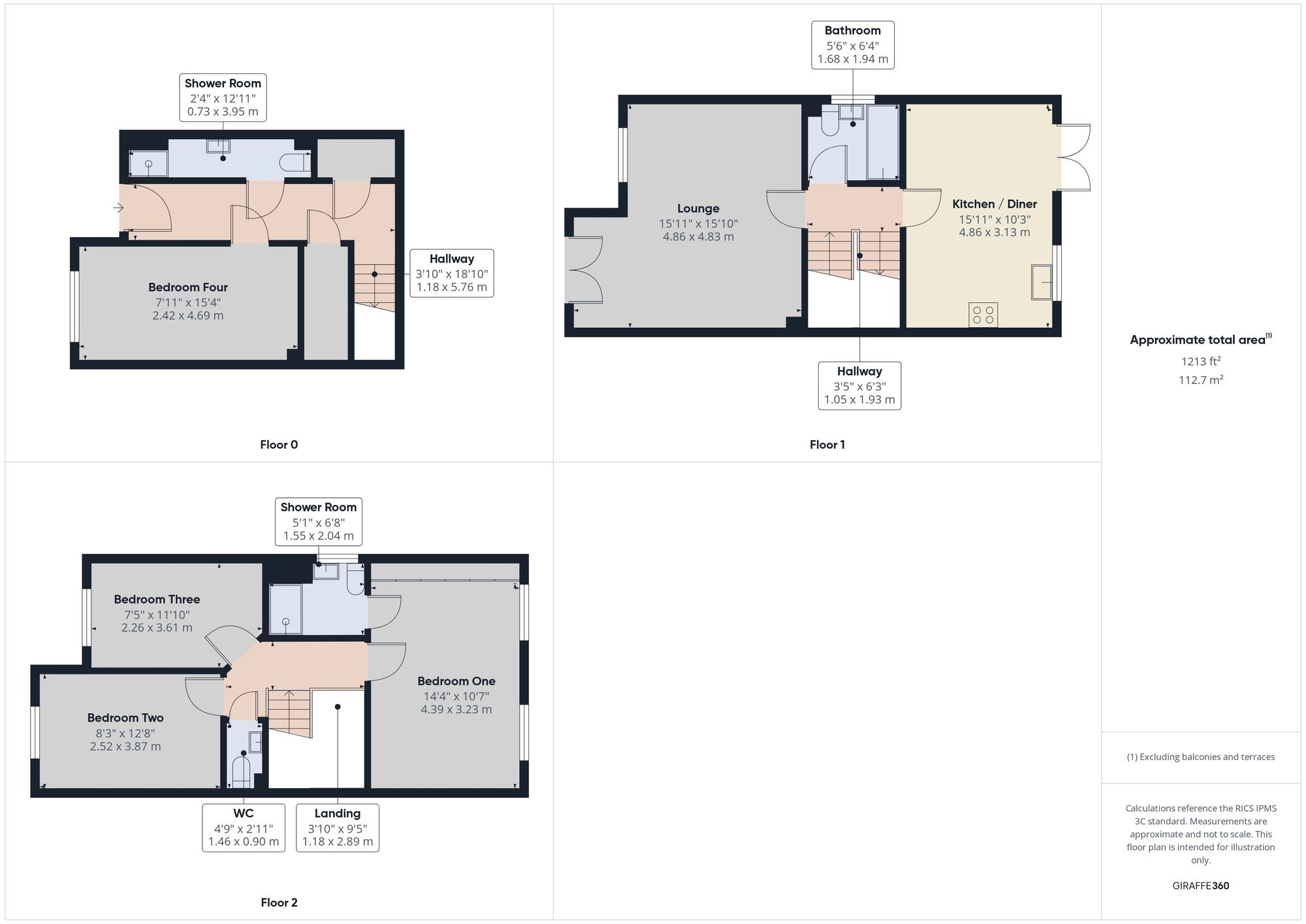 4 bed semi-detached house to rent in Chestnut Drive, Launceston, PL15 - Property floorplan