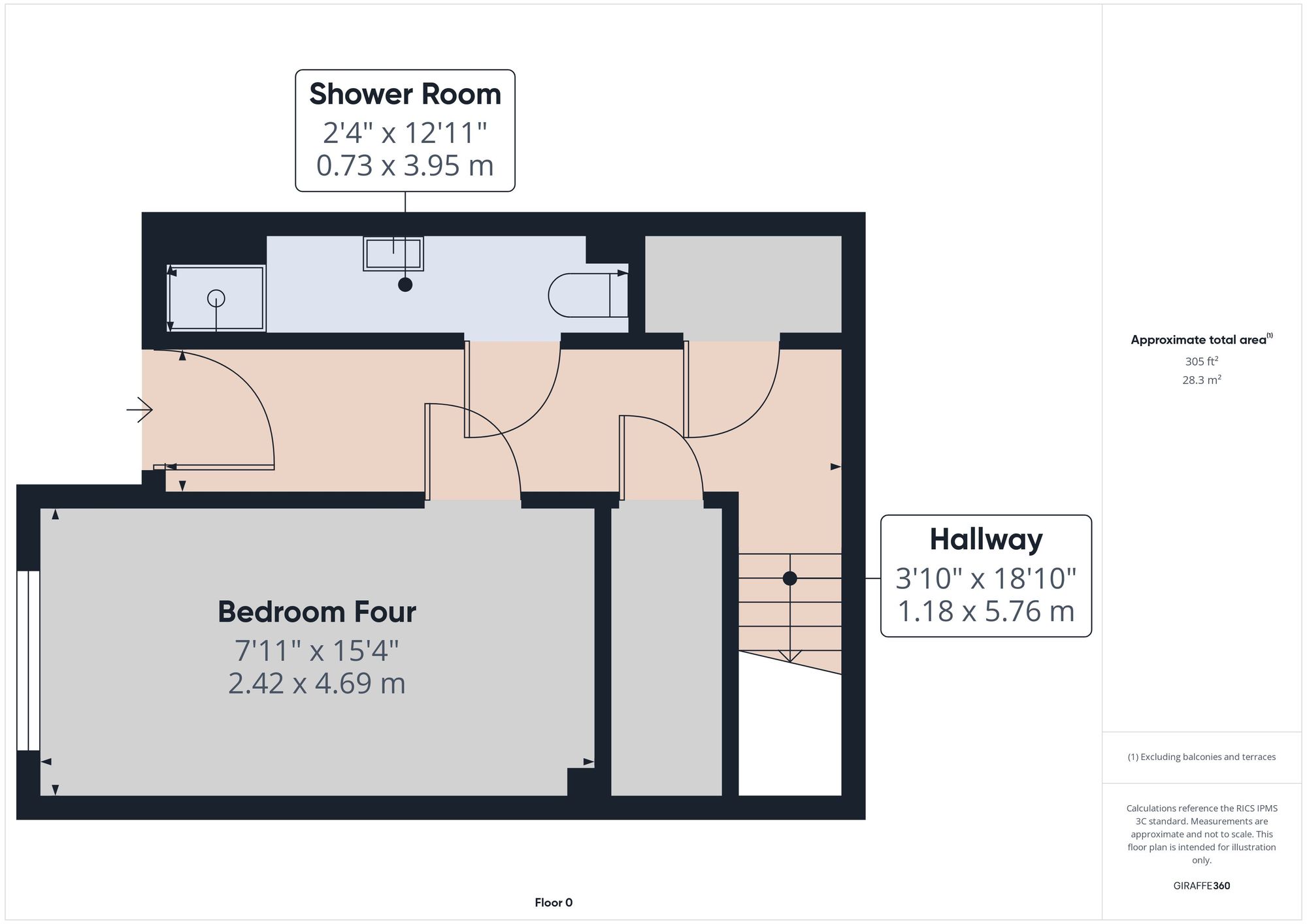 4 bed semi-detached house to rent in Chestnut Drive, Launceston, PL15 - Property floorplan