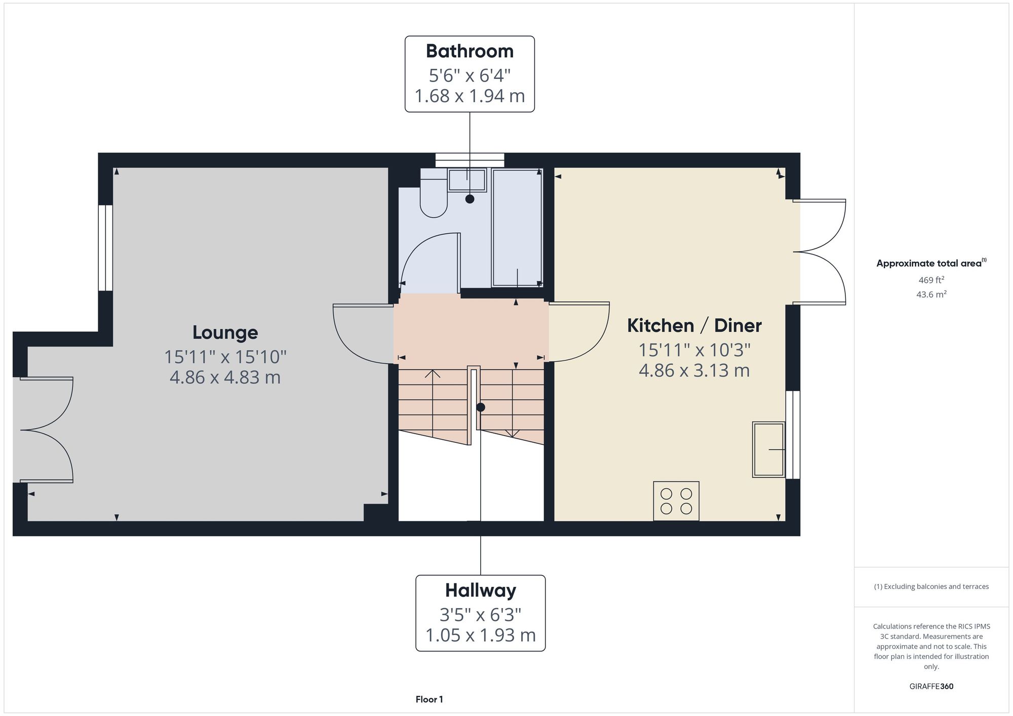 4 bed semi-detached house to rent in Chestnut Drive, Launceston, PL15 - Property floorplan
