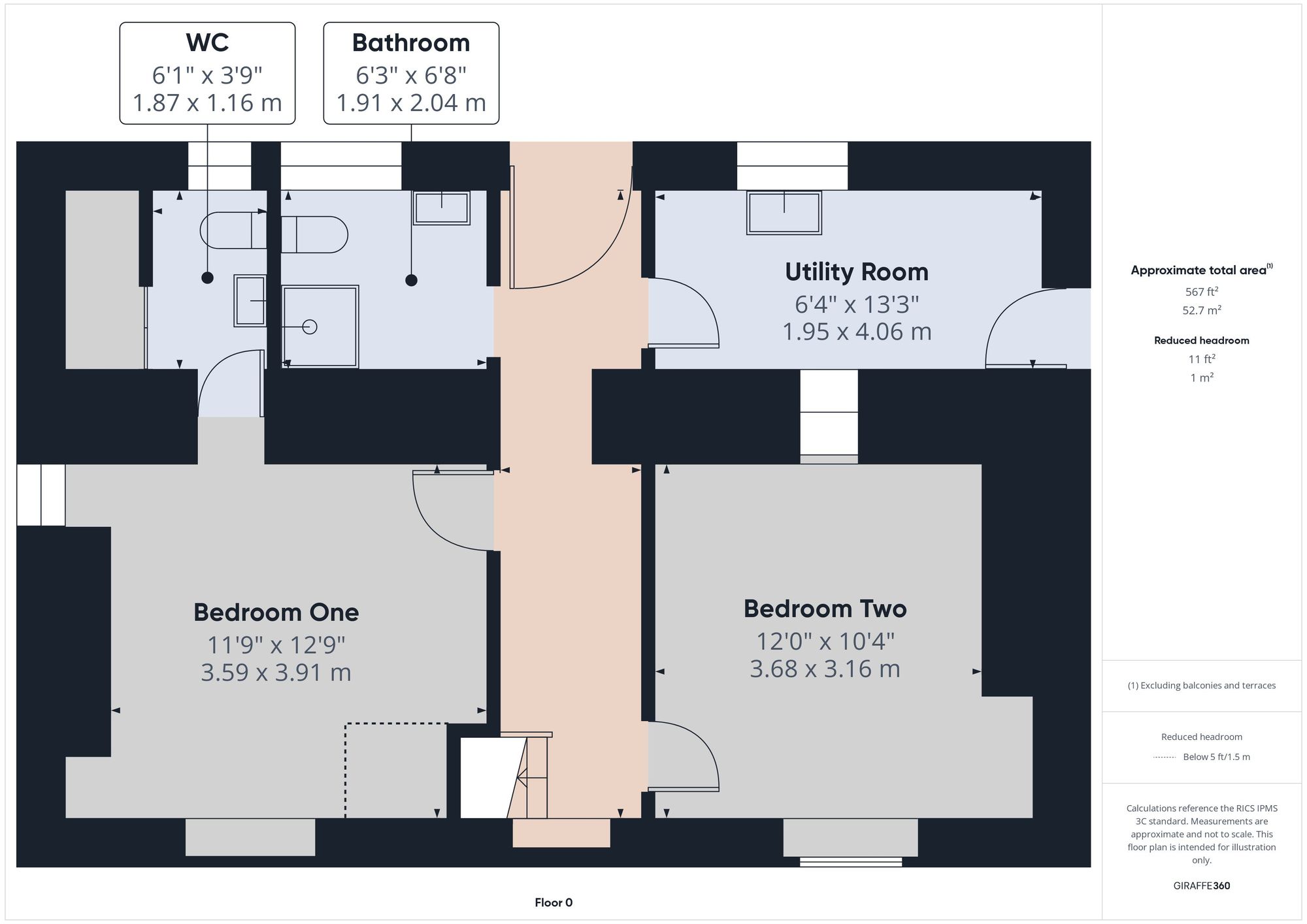 3 bed detached house to rent in Dutson, Launceston - Property floorplan