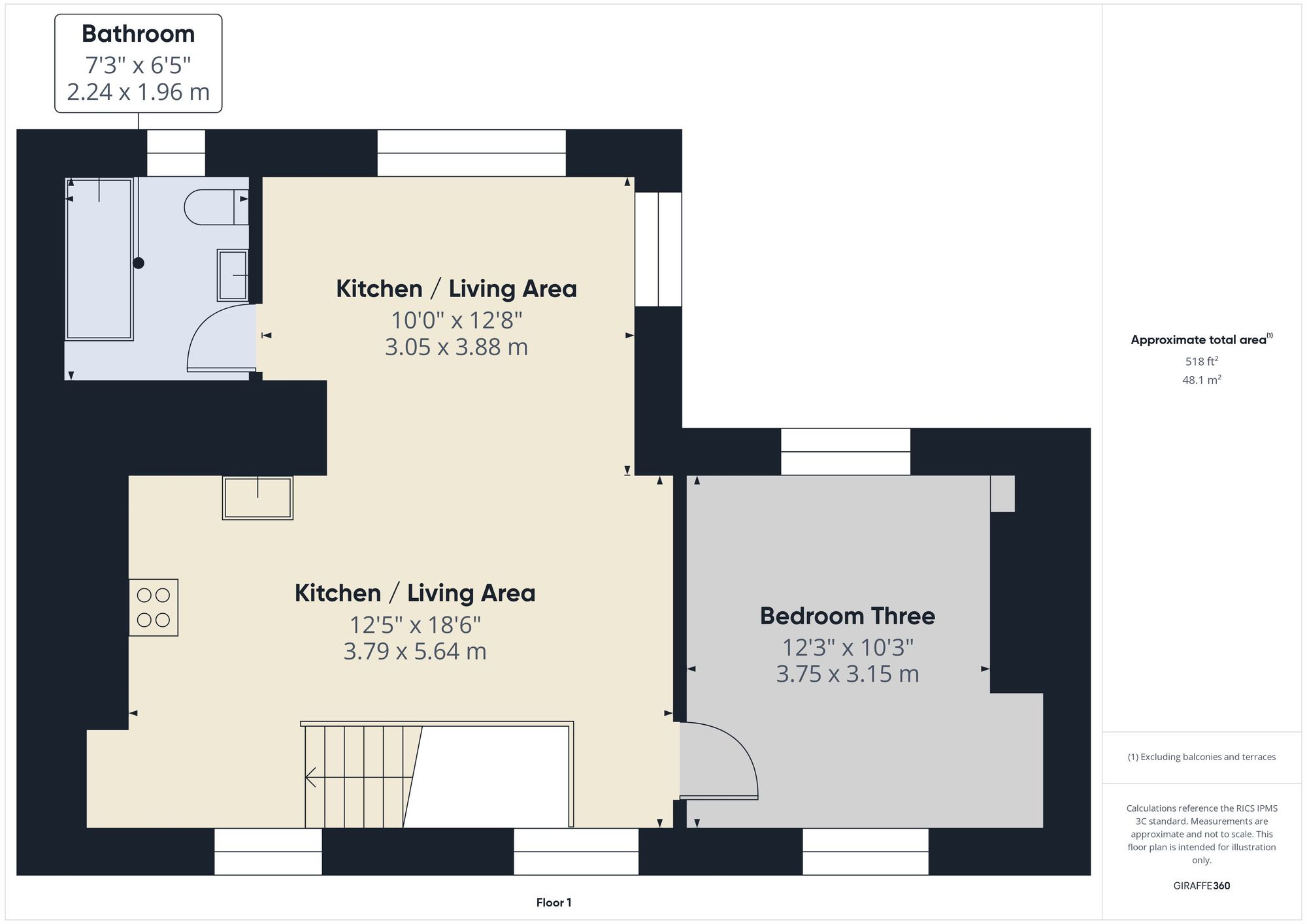 3 bed detached house to rent in Dutson, Launceston - Property floorplan