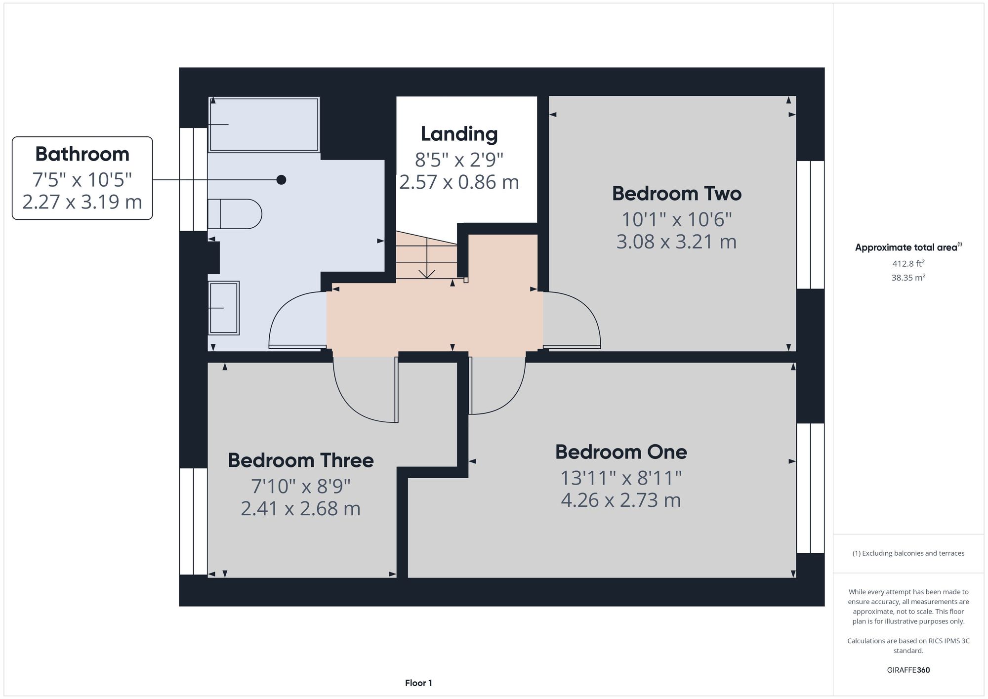3 bed mid-terraced house to rent in St. Leonards Road, Launceston - Property floorplan