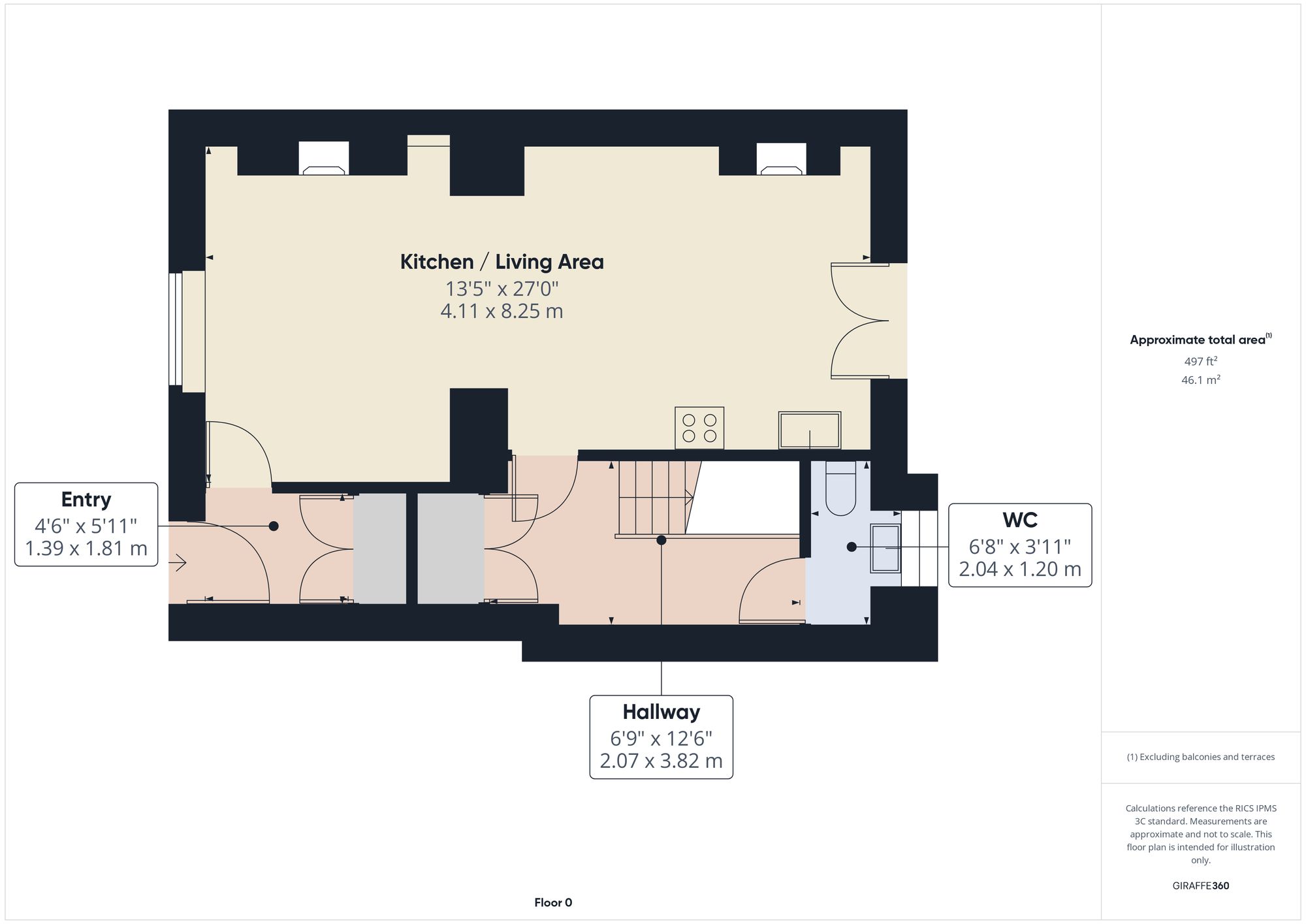 3 bed terraced house to rent in Five Lanes, Launceston - Property floorplan
