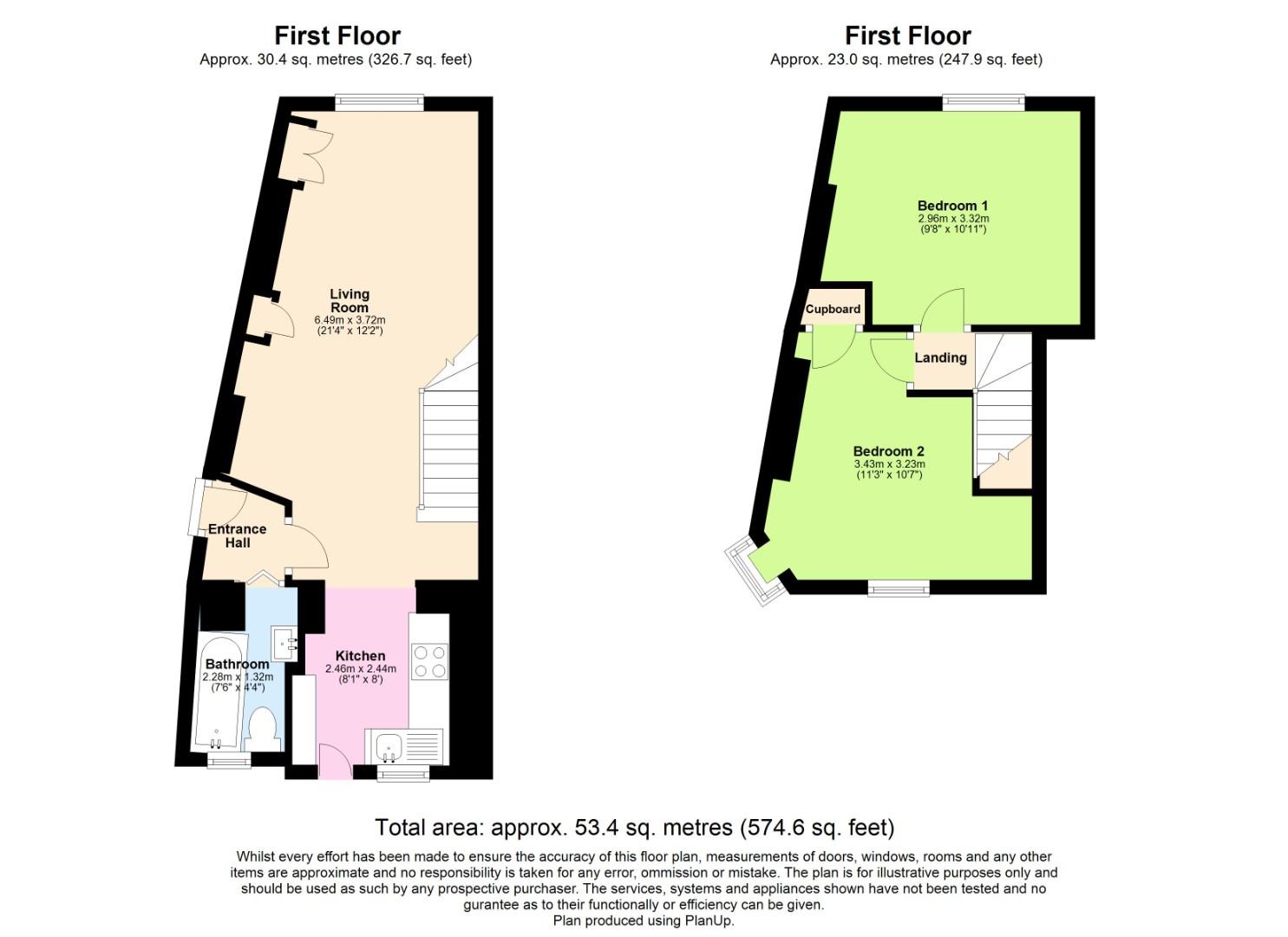 2 bed end of terrace house for sale in Cumnock Place, Cardiff - Property floorplan