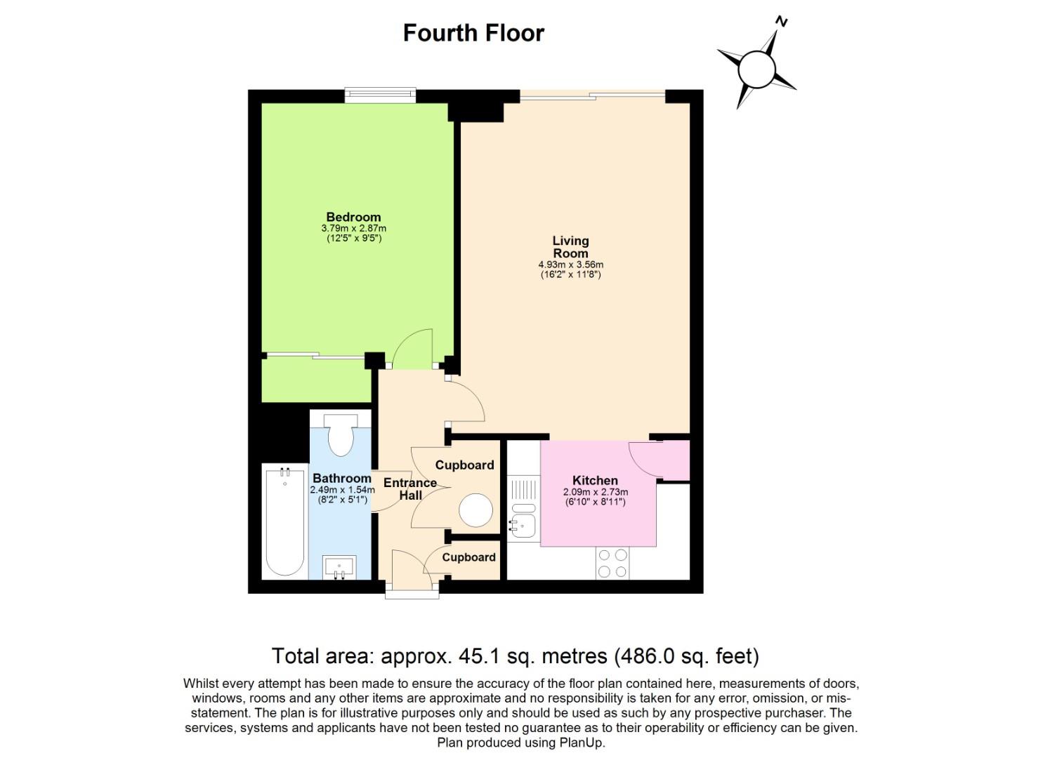 1 bed apartment for sale in Bute Terrace, Cardiff - Property floorplan