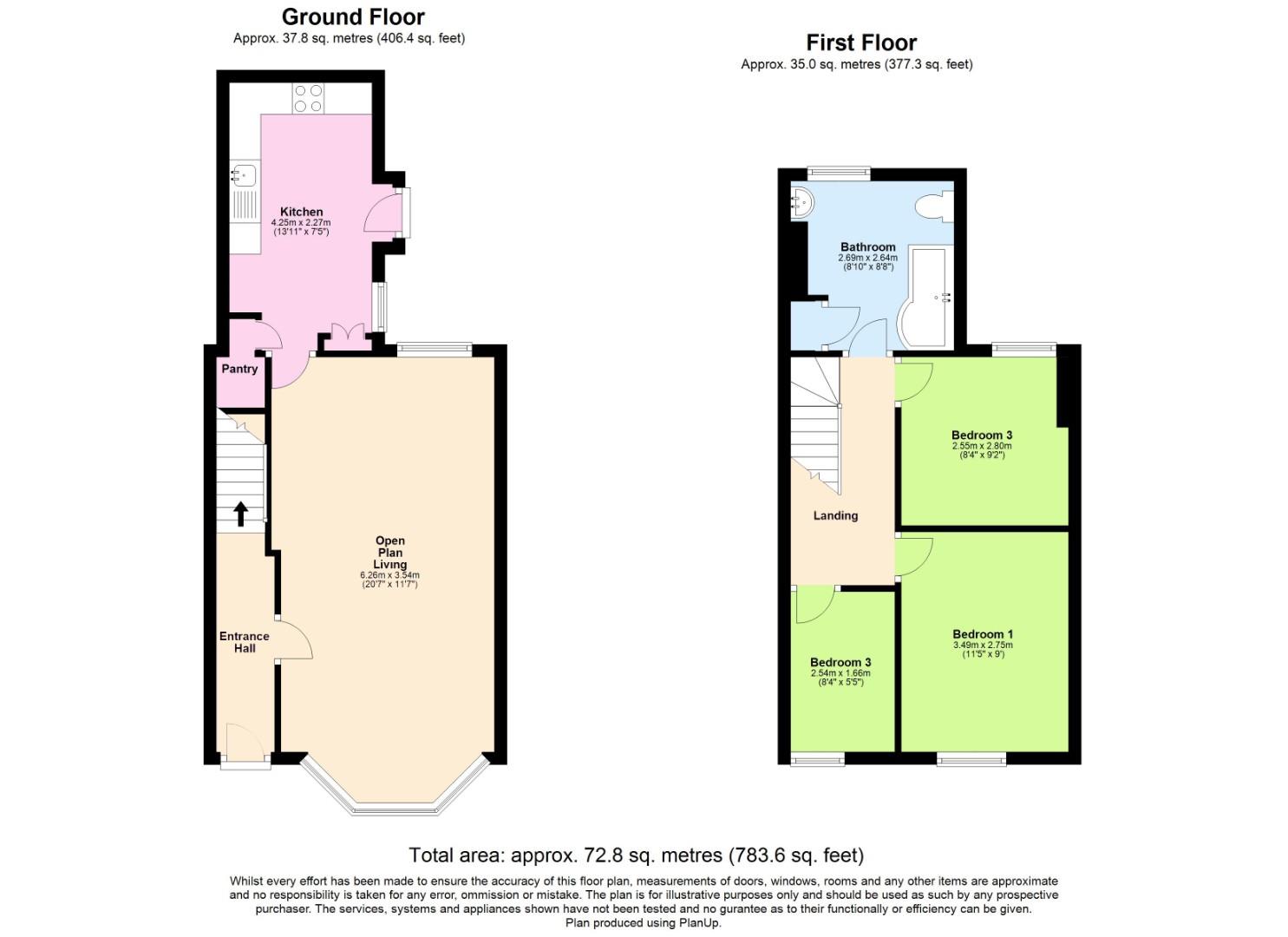 3 bed terraced house for sale in New Road, Deri - Property floorplan