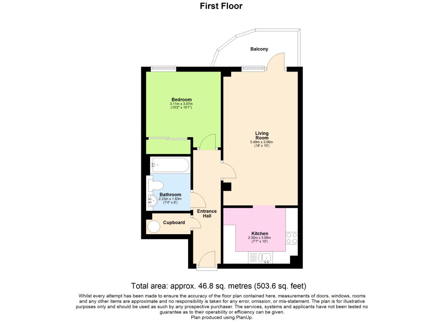 1 bed apartment for sale in Watkiss Way, Cardiff - Property floorplan