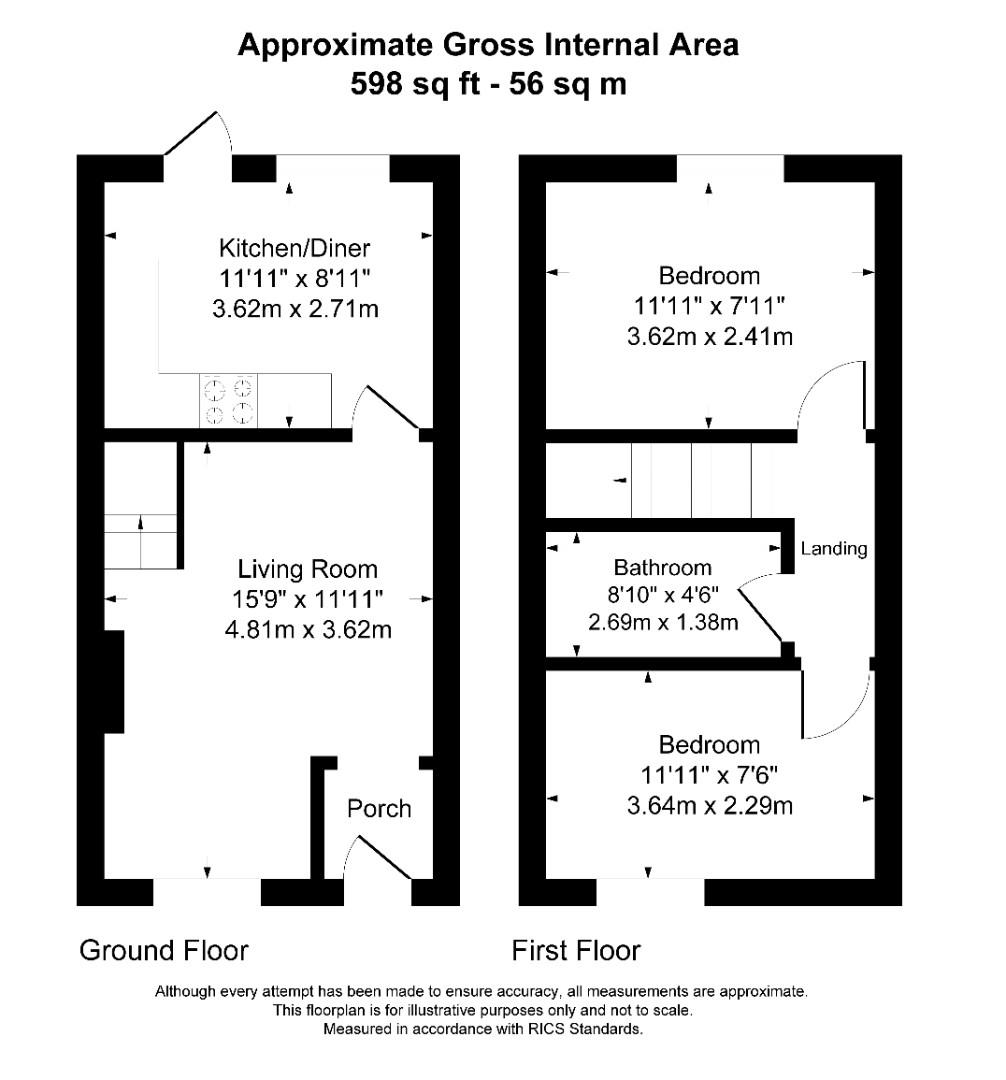 2 bed semi-detached house for sale in Longbrook Avenue, Preston - Property floorplan