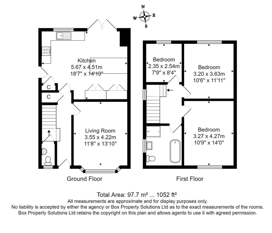 3 bed semi-detached house for sale in Colne Road, Keighley - Property floorplan