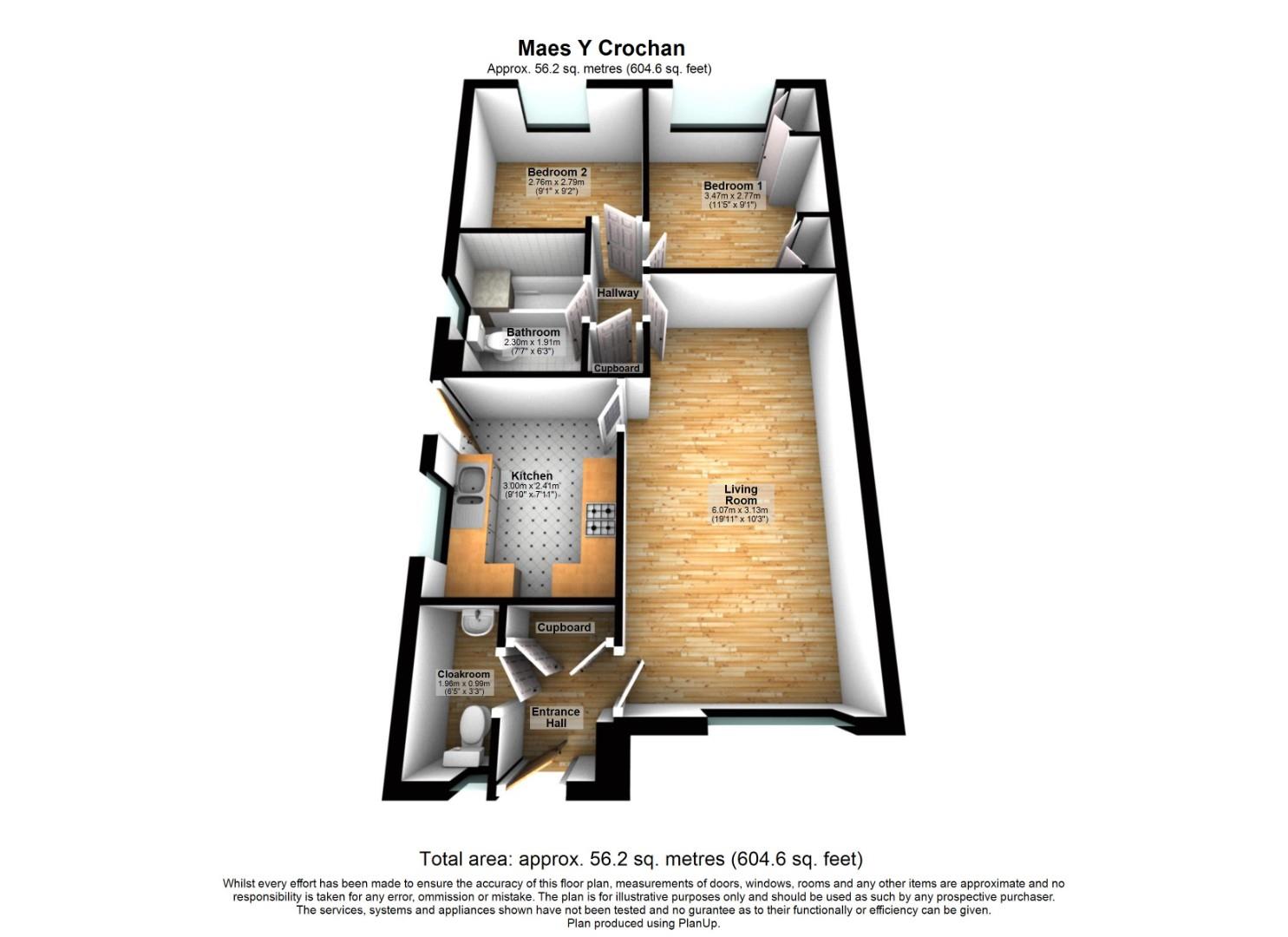 2 bed semi-detached bungalow for sale in Maes-Y-Crochan, Cardiff - Property floorplan
