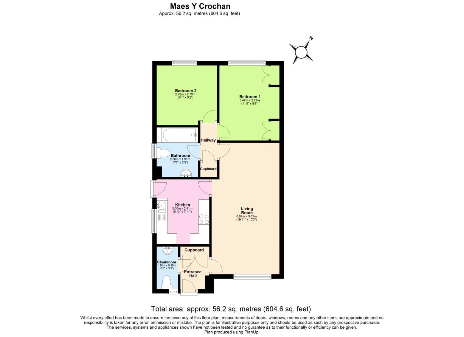 2 bed semi-detached bungalow for sale in Maes-Y-Crochan, Cardiff - Property floorplan