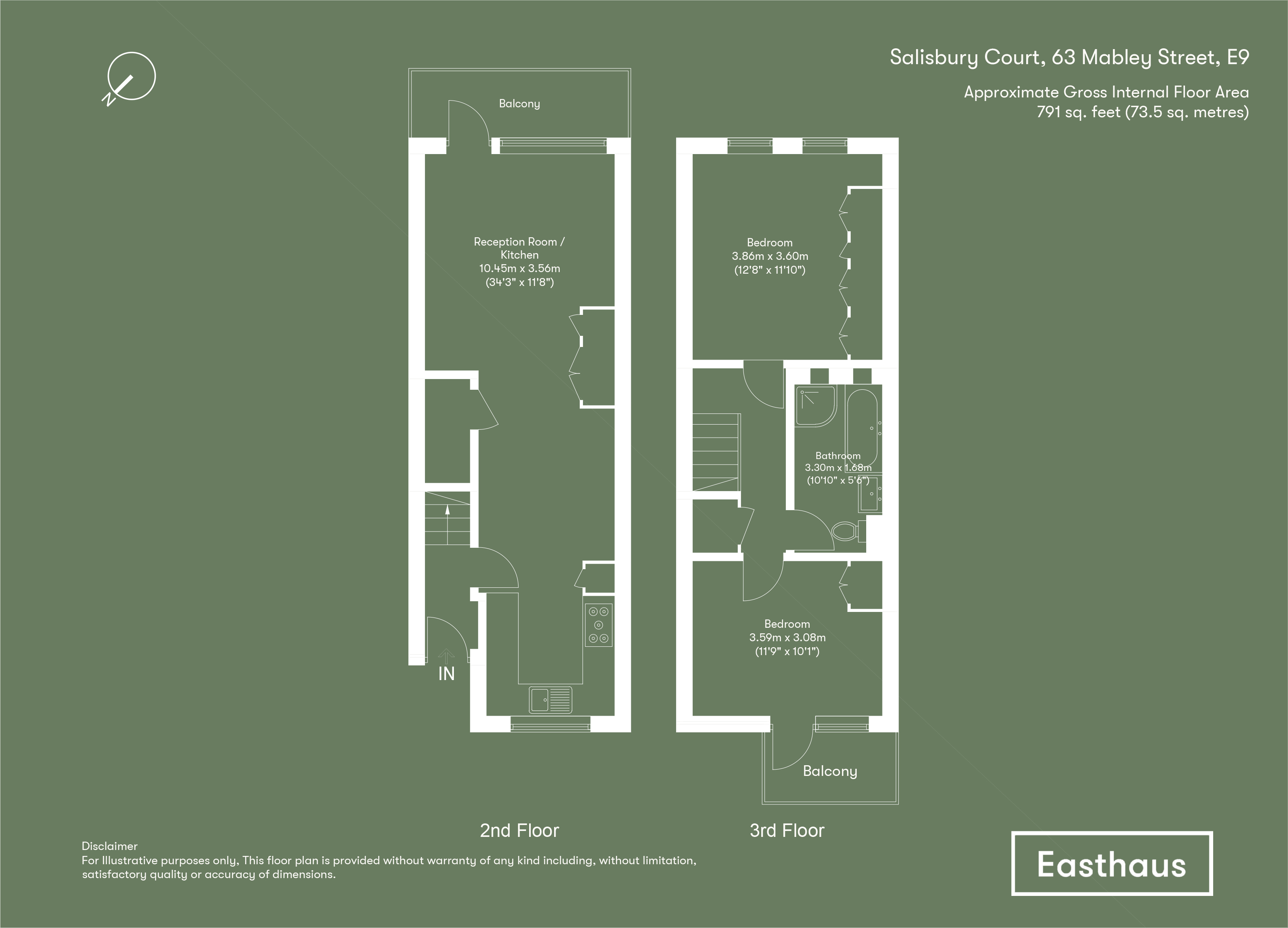2 bed apartment to rent in Mabley Street, Homerton, E9 - Property floorplan