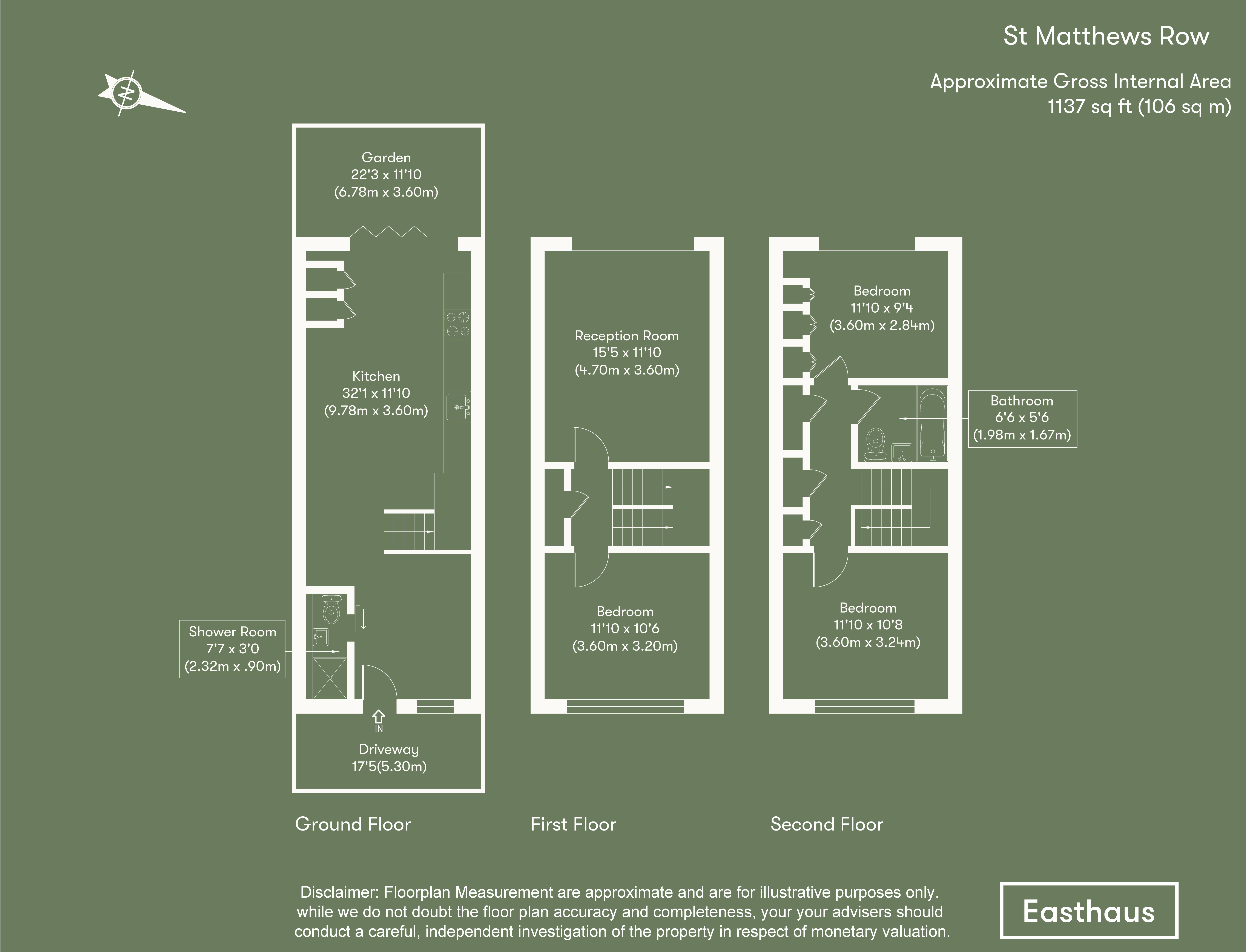 4 bed terraced house to rent in St Matthew's Row, Bethnal Green, E2 - Property floorplan