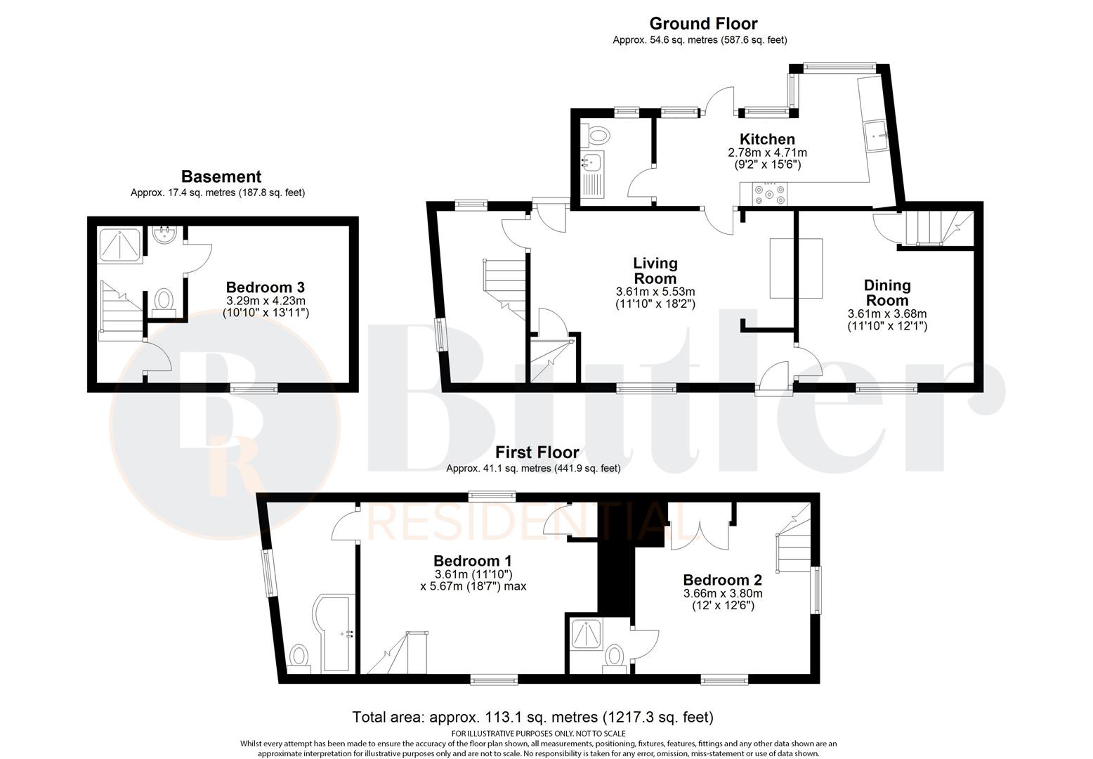 3 bed cottage for sale, Buntingford - Property Floorplan