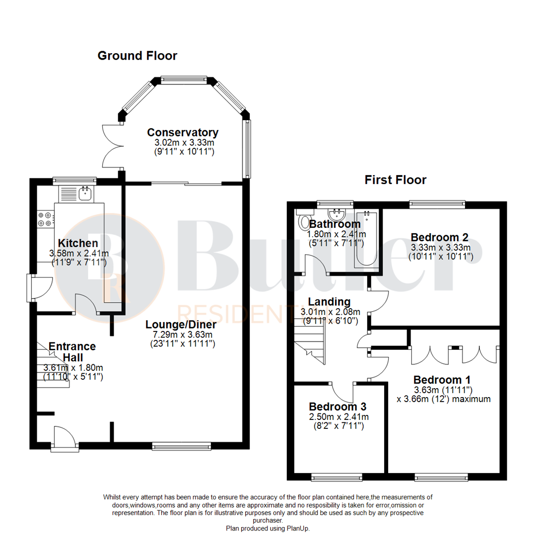 3 bed semi-detached house for sale in Manor Close, St. Neots - Property Floorplan