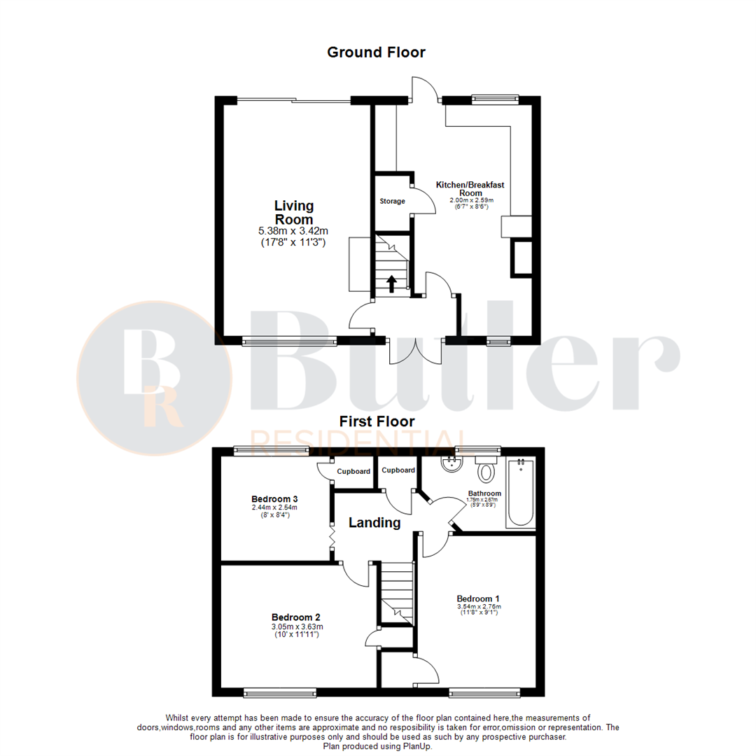 3 bed house for sale in Broadwater Crescent, Stevenage - Property Floorplan