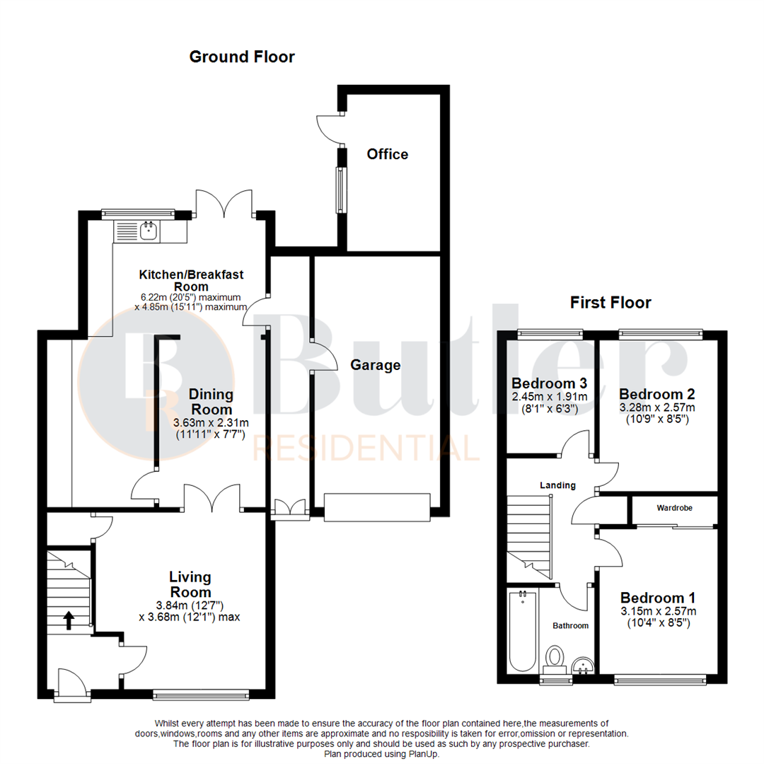 3 bed semi-detached house for sale in Christie Road, Stevenage - Property Floorplan